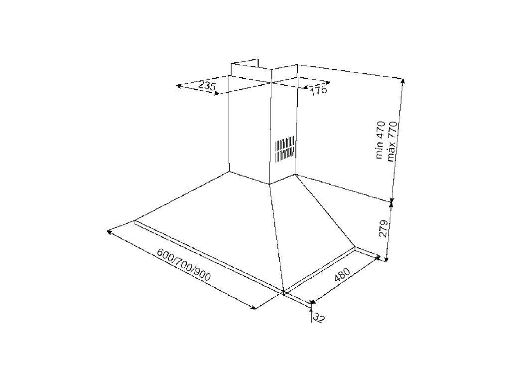 Campana decorativa 155W DBB-90 inox Teka-7