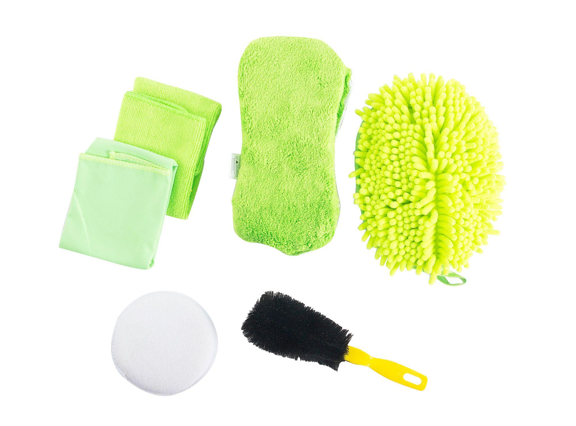 Kit limpieza para auto verde 7 piezas Datrak-1