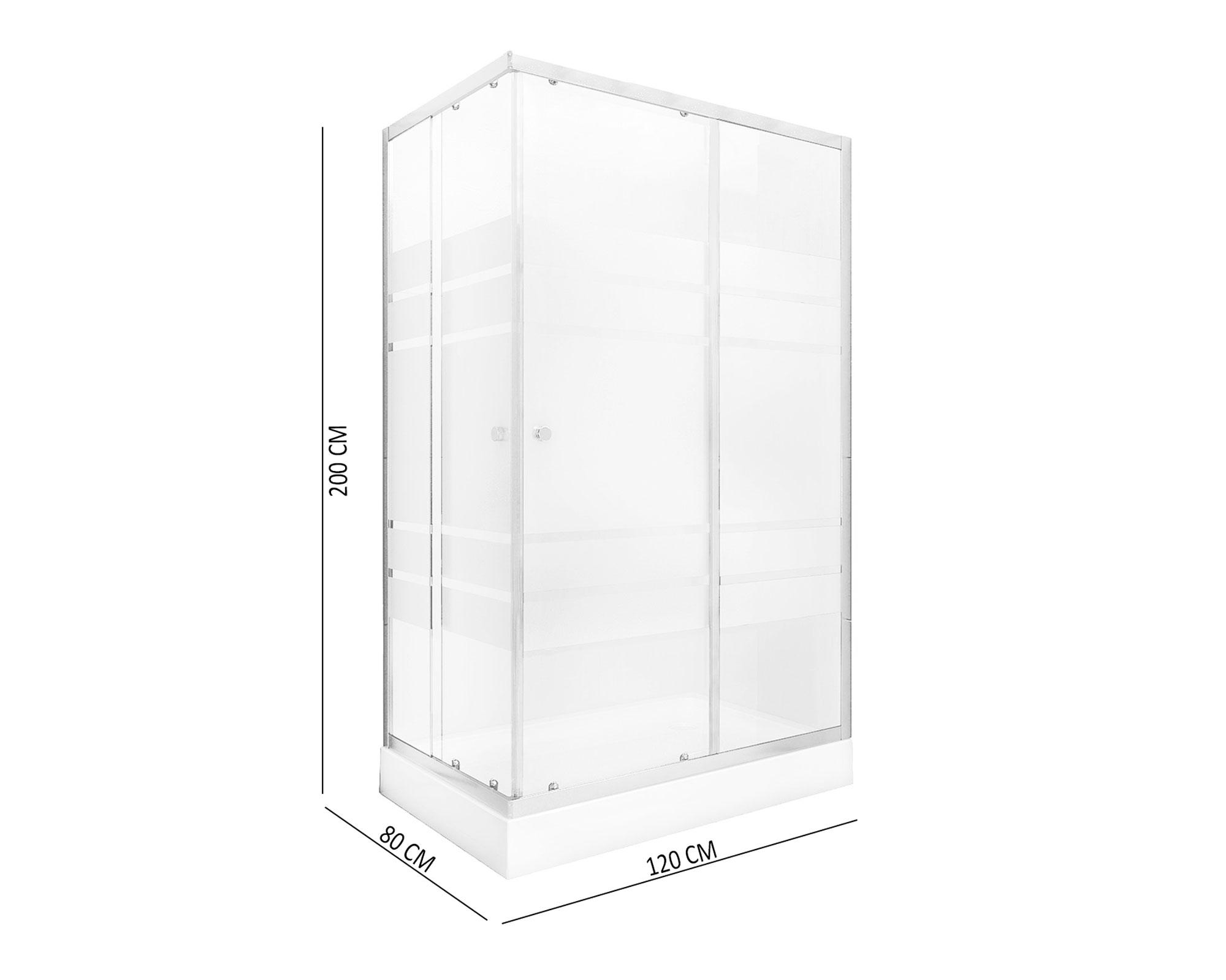 Shower 120x200x80 cm franjas transparente Vessanti-1