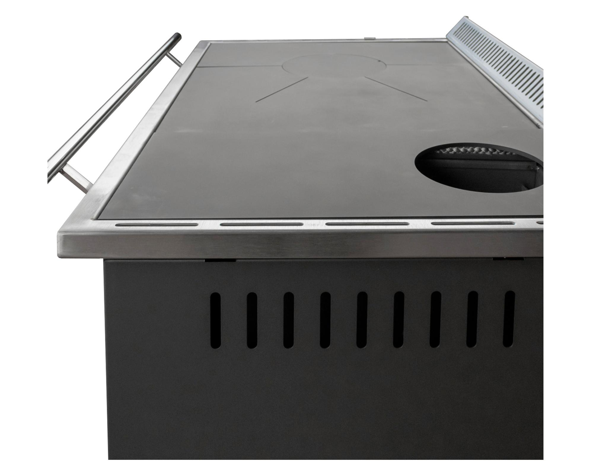 Cocina leña combustión lenta europea M80 Gris-2