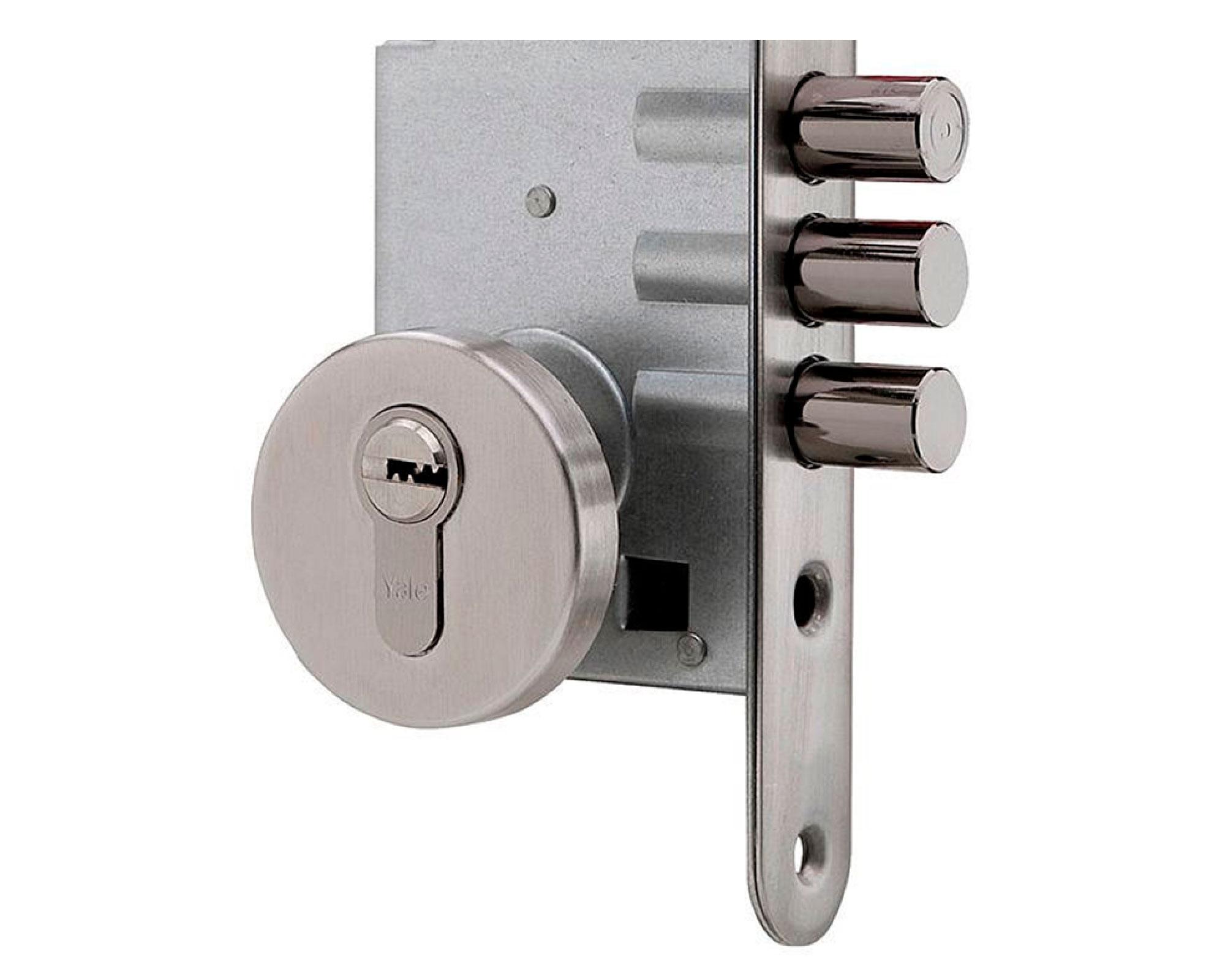 Cerradura embutida acceso Toscana plata Yale-2