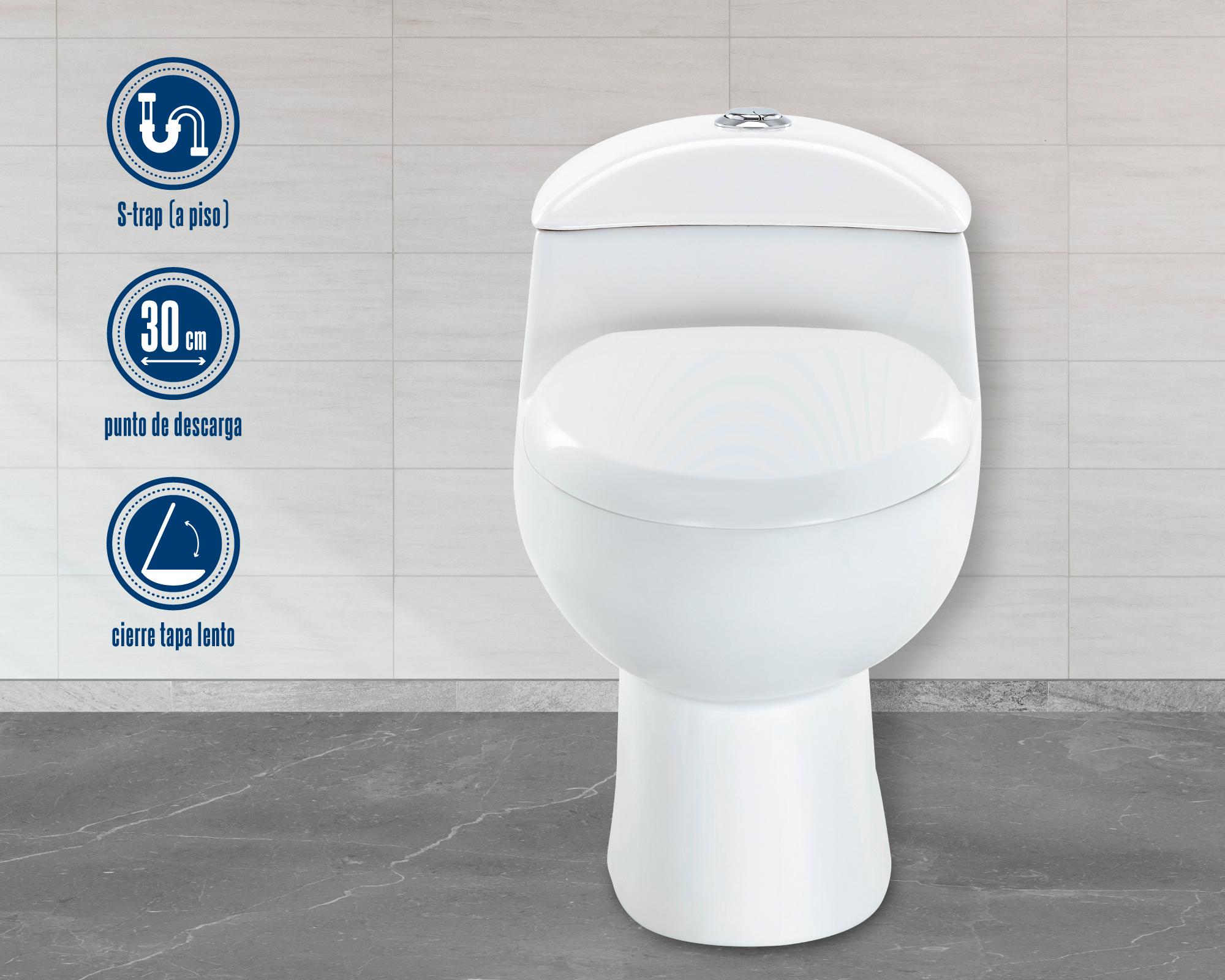 One piece 30 cm asiento cierre suave Lisboa blanco Vessanti-4