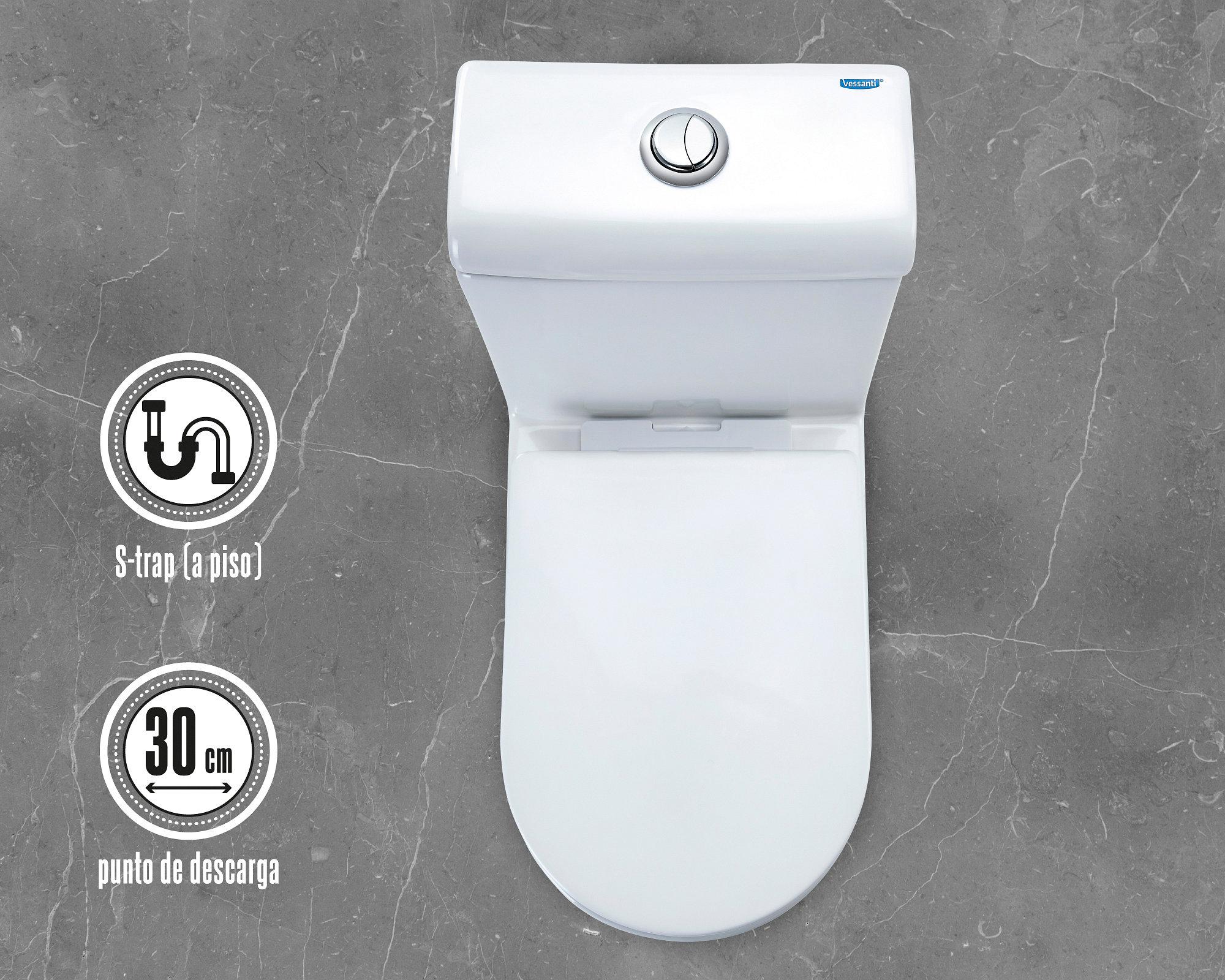 One piece 30 cm Dual flush asiento cierre suave Cala Vessanti-4
