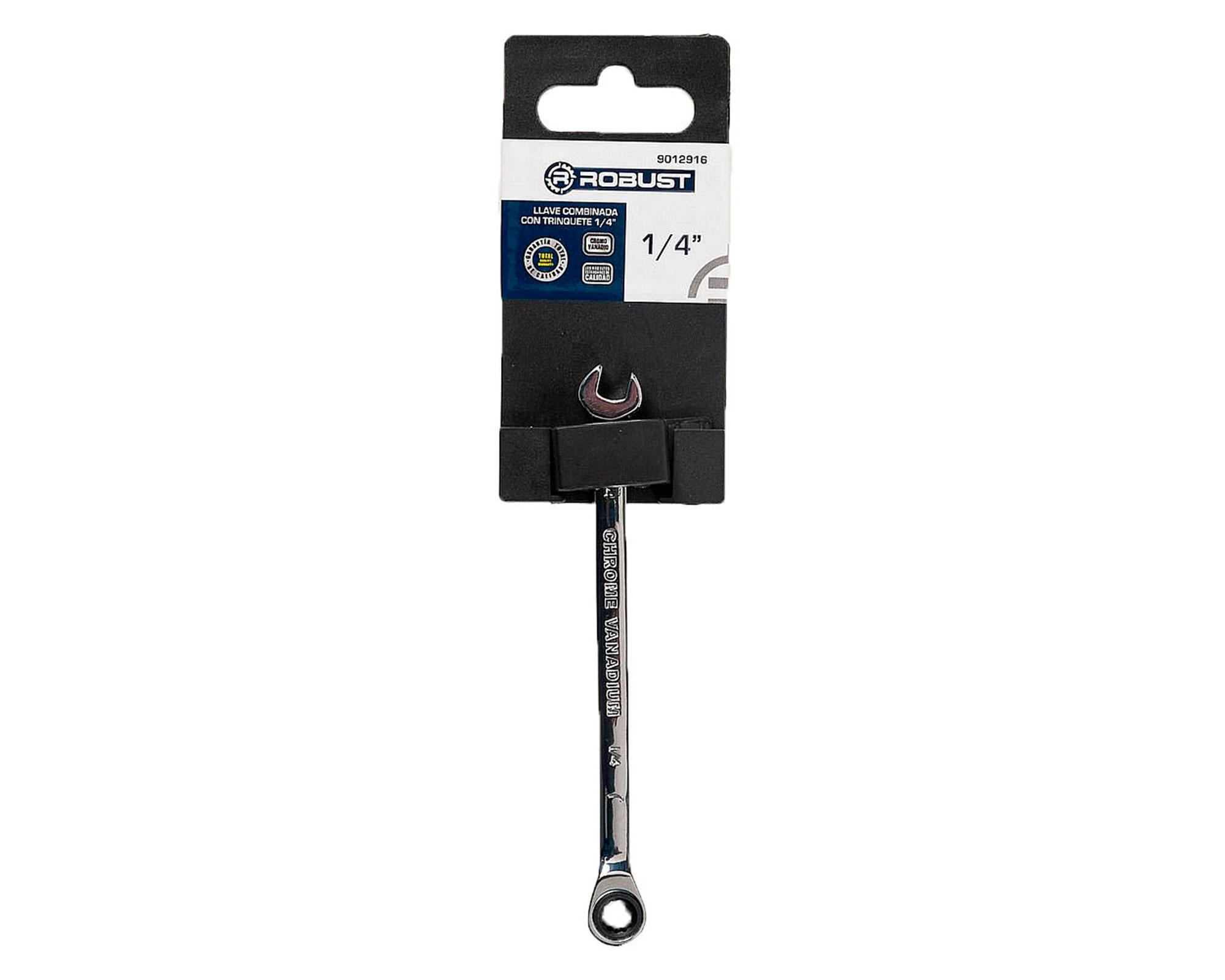 Llave combinada con trinquete 1/4'' cromo-0