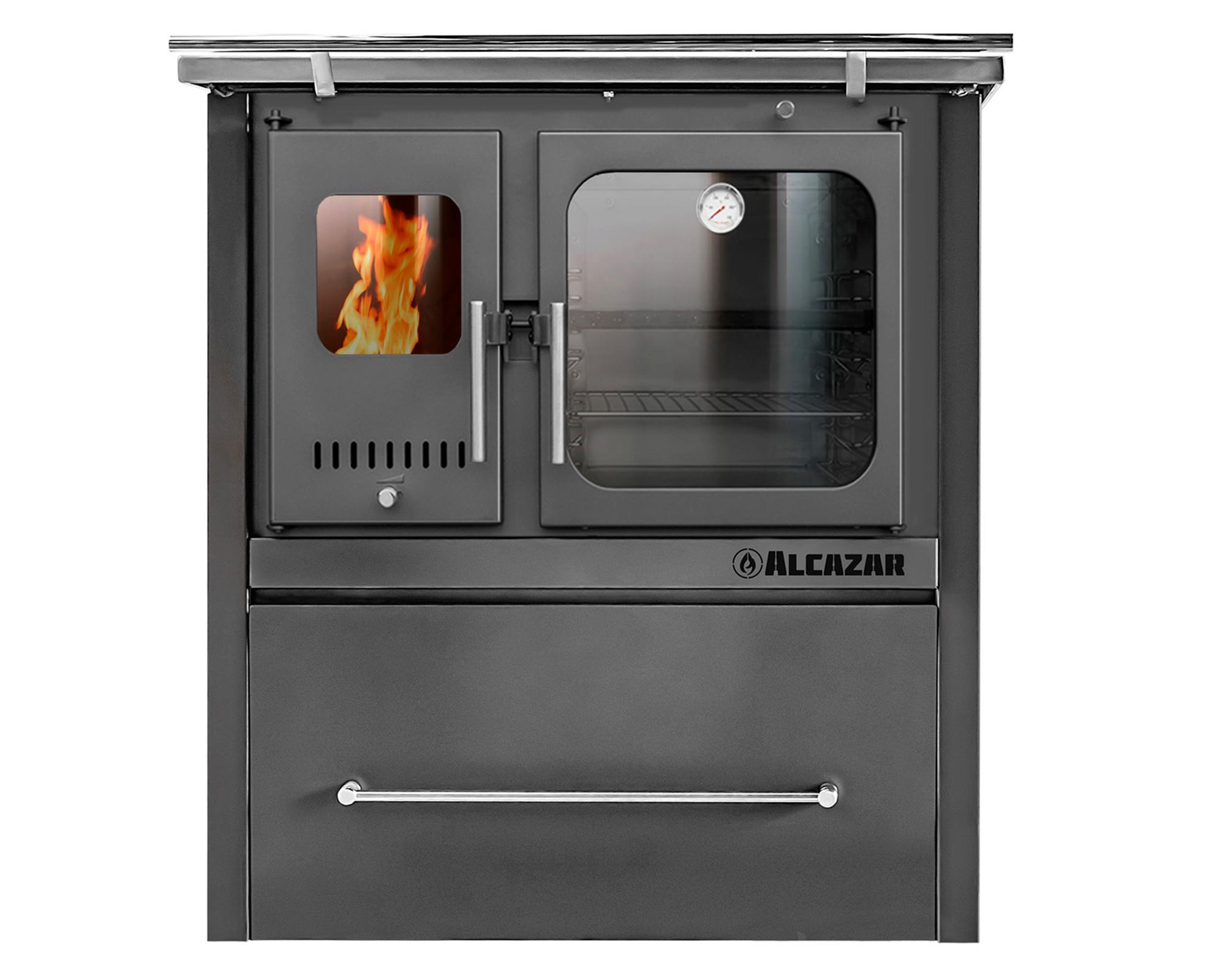 Cocina leña combustión lenta europea M90 Gris-0