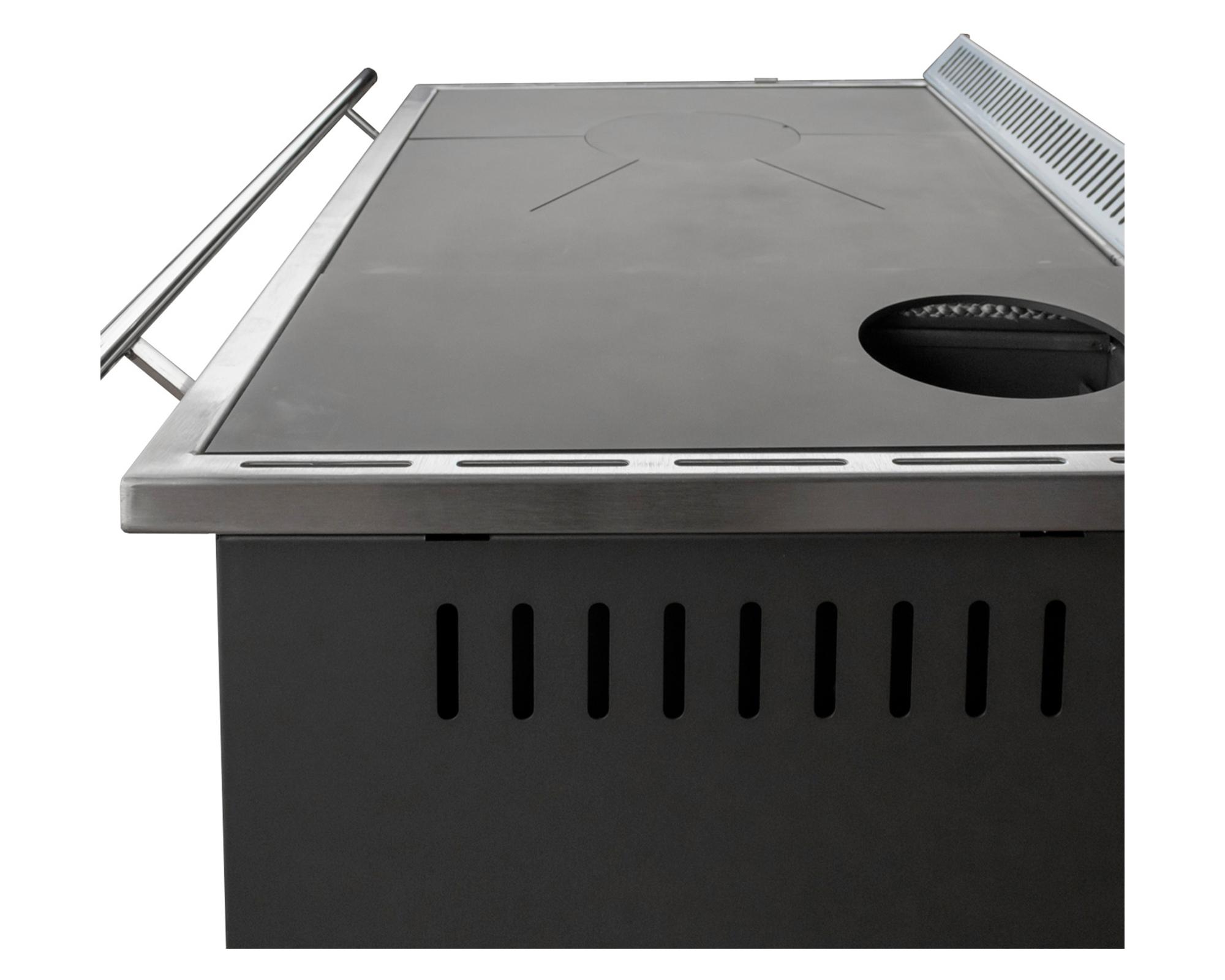 Cocina leña combustión lenta europea M90 Gris-2