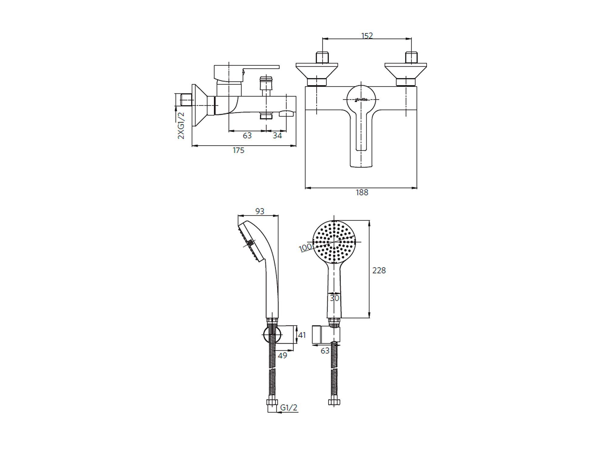 Combinación tina ducha Carmina Stretto-3