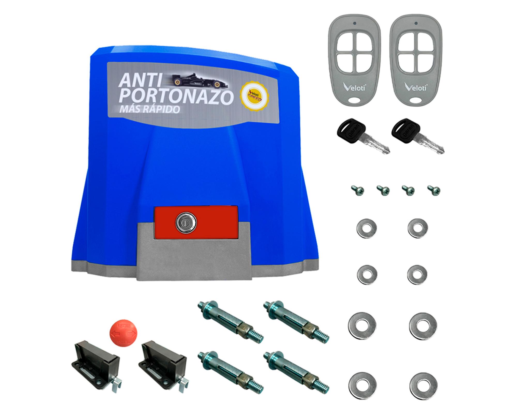 Kit motor portón corredera Speed 1200 kg azul Veloti-0