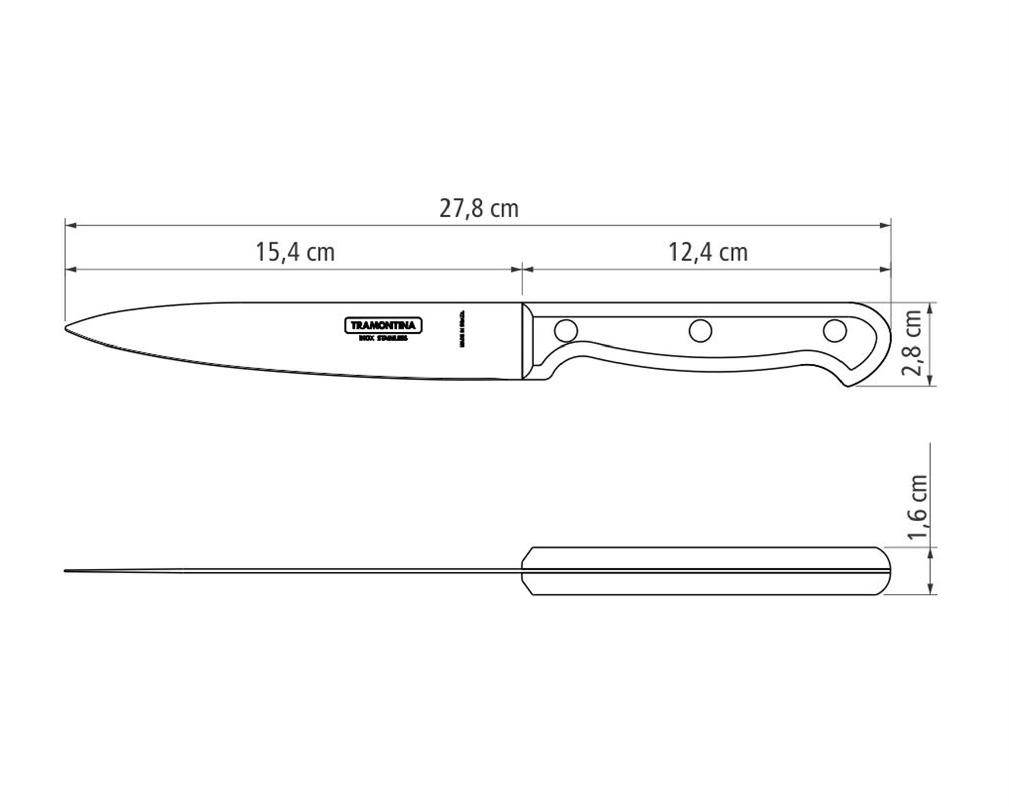 Cuchillo cocina 6'' Ultracorte inox/negro Tramontina-2