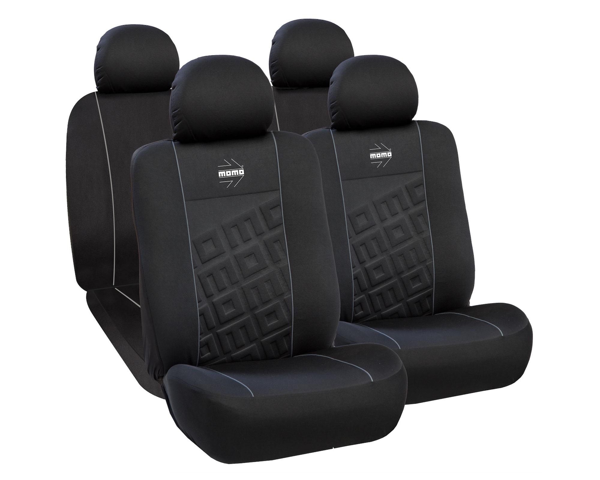 Cubre asientos full 06 negro/gris Momo-0
