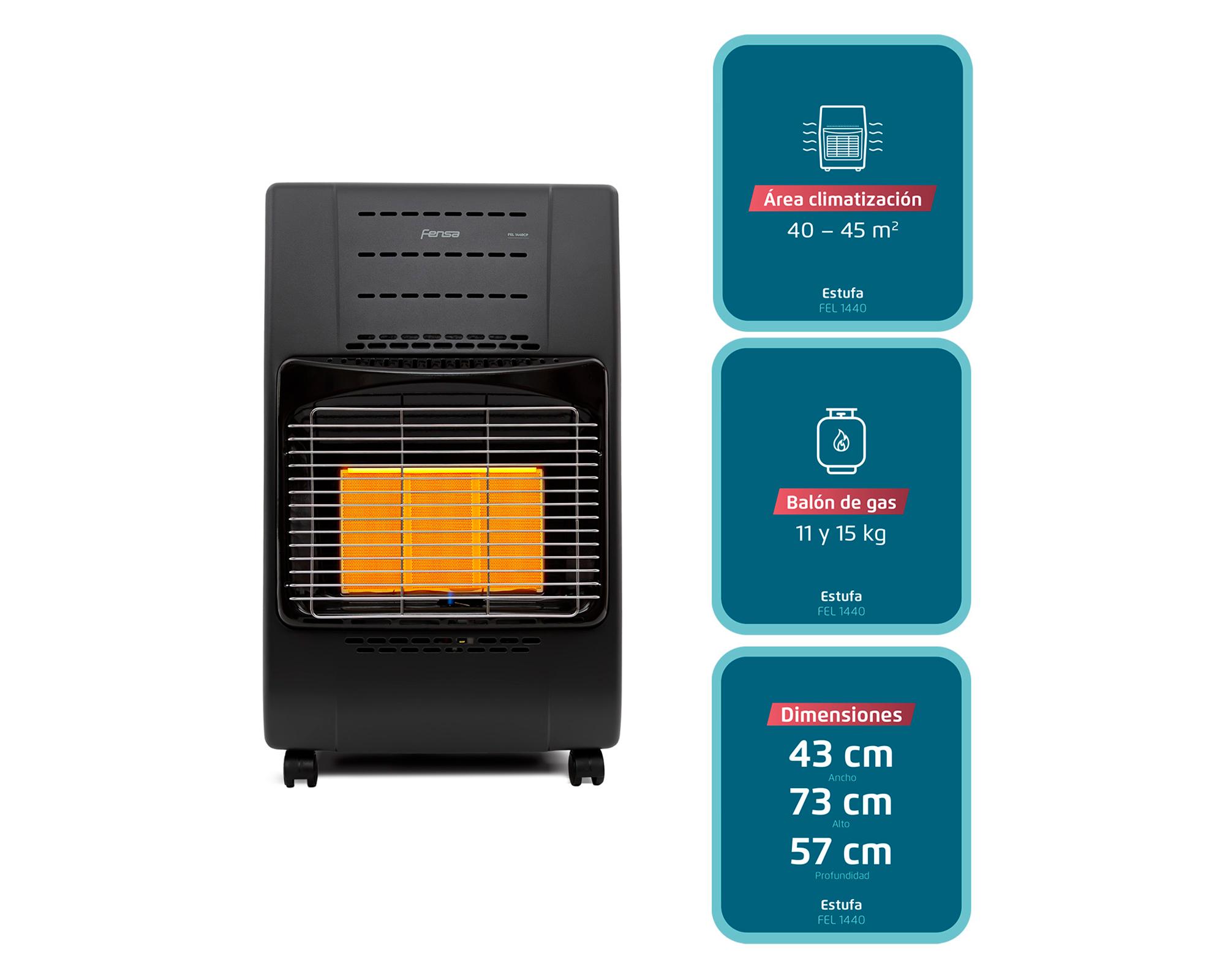 Estufa a gas 4000W FEL1440 negro-2