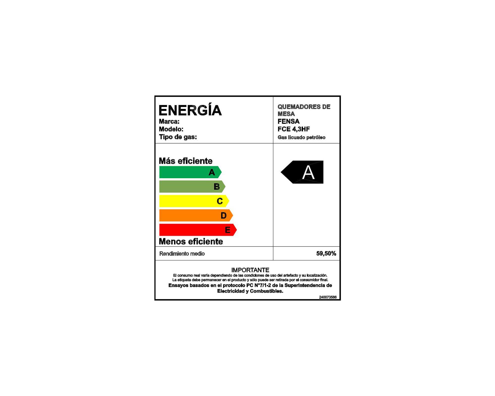 Encimera a gas 4 quemadores FCE 4.3 HF Fensa-11