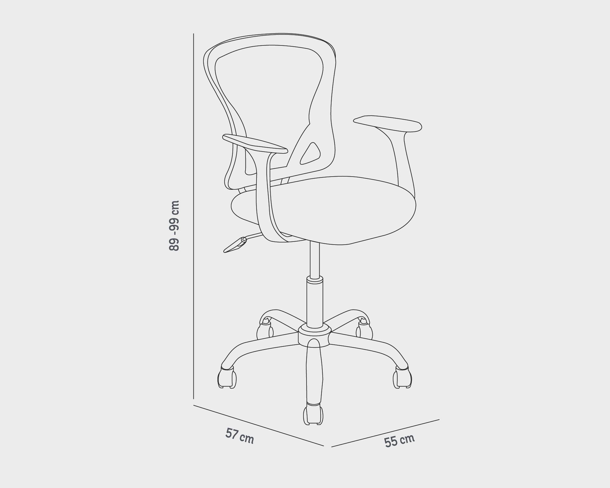 Silla de escritorio gas malla cromada gris/negro M+Design-5