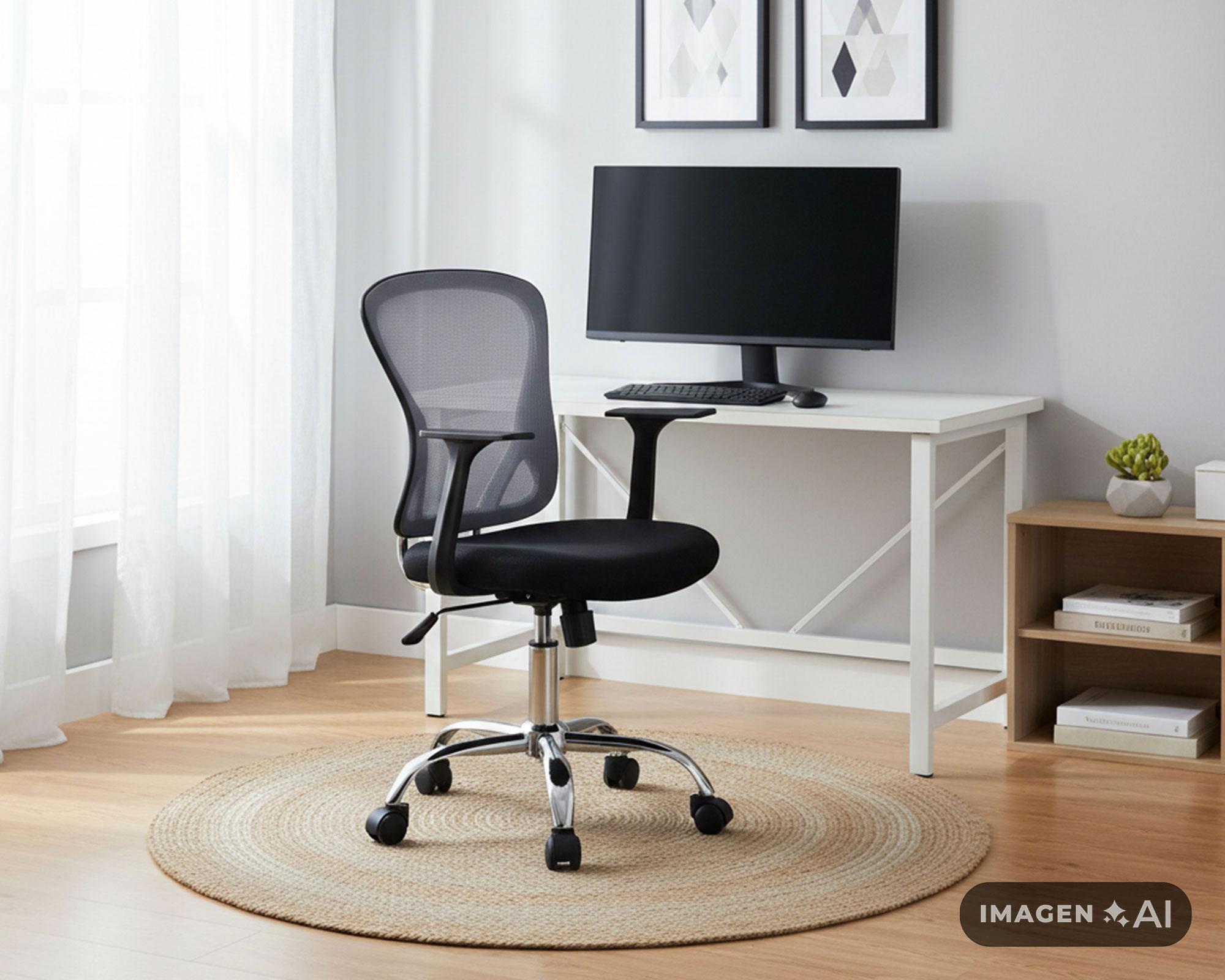 Silla de escritorio gas malla cromada gris/negro M+Design-4