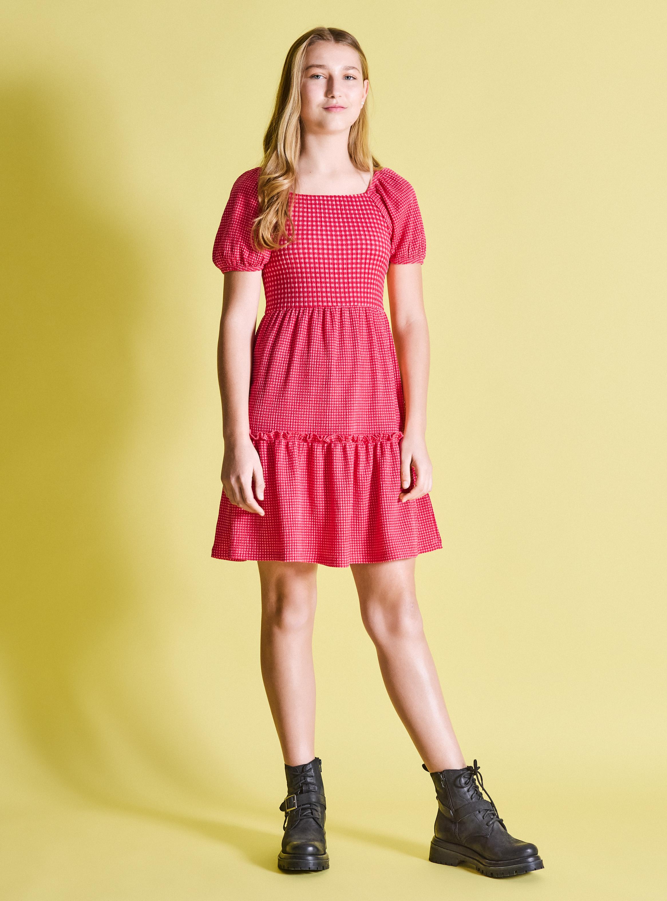 Vestido Vichy con Manga Globo-3