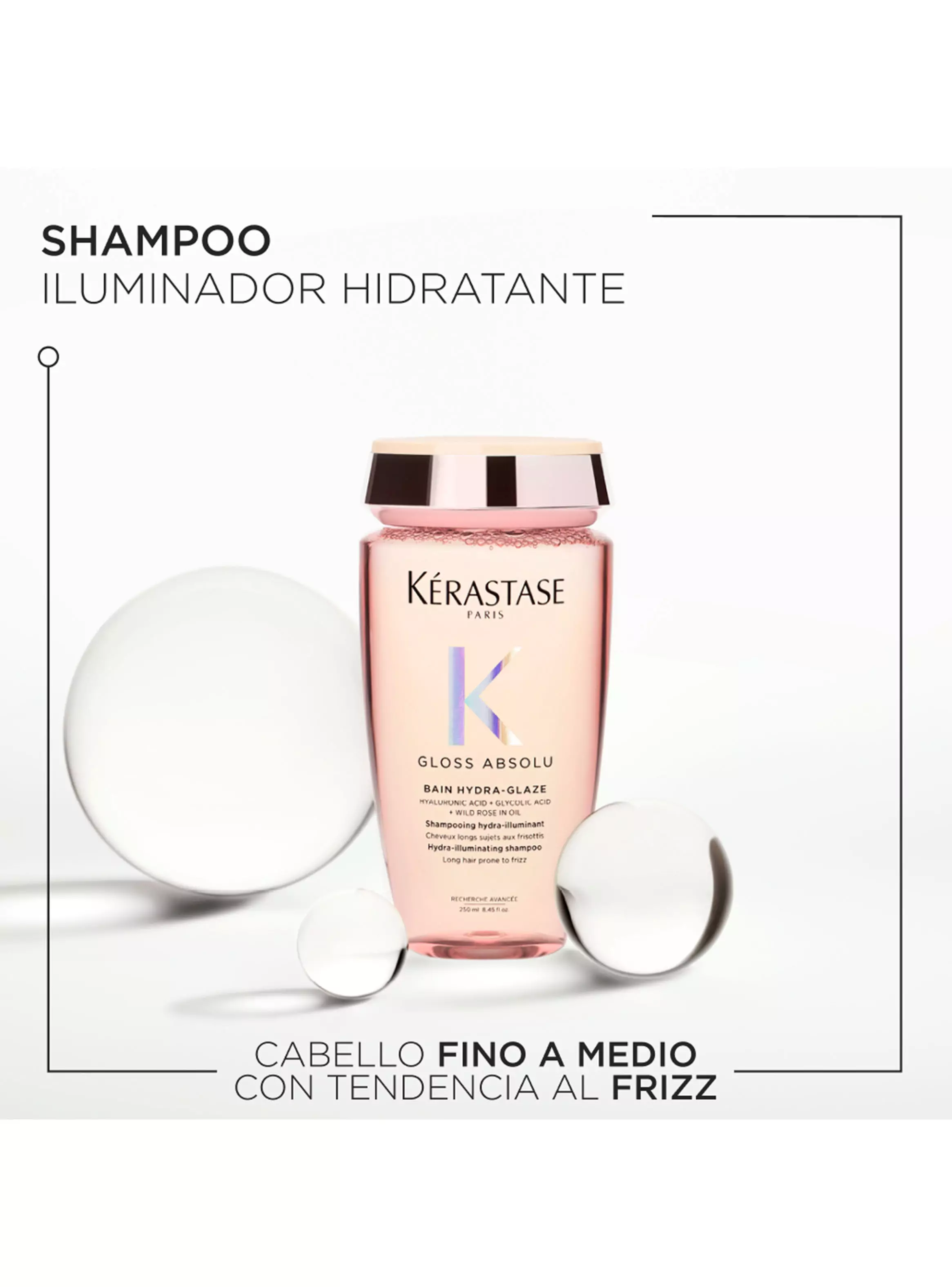 Shampoo Efecto Gloss Cabello con Tendencia al Frizz Gloss Absolu Bain Hydra-Glaze 80ml-2
