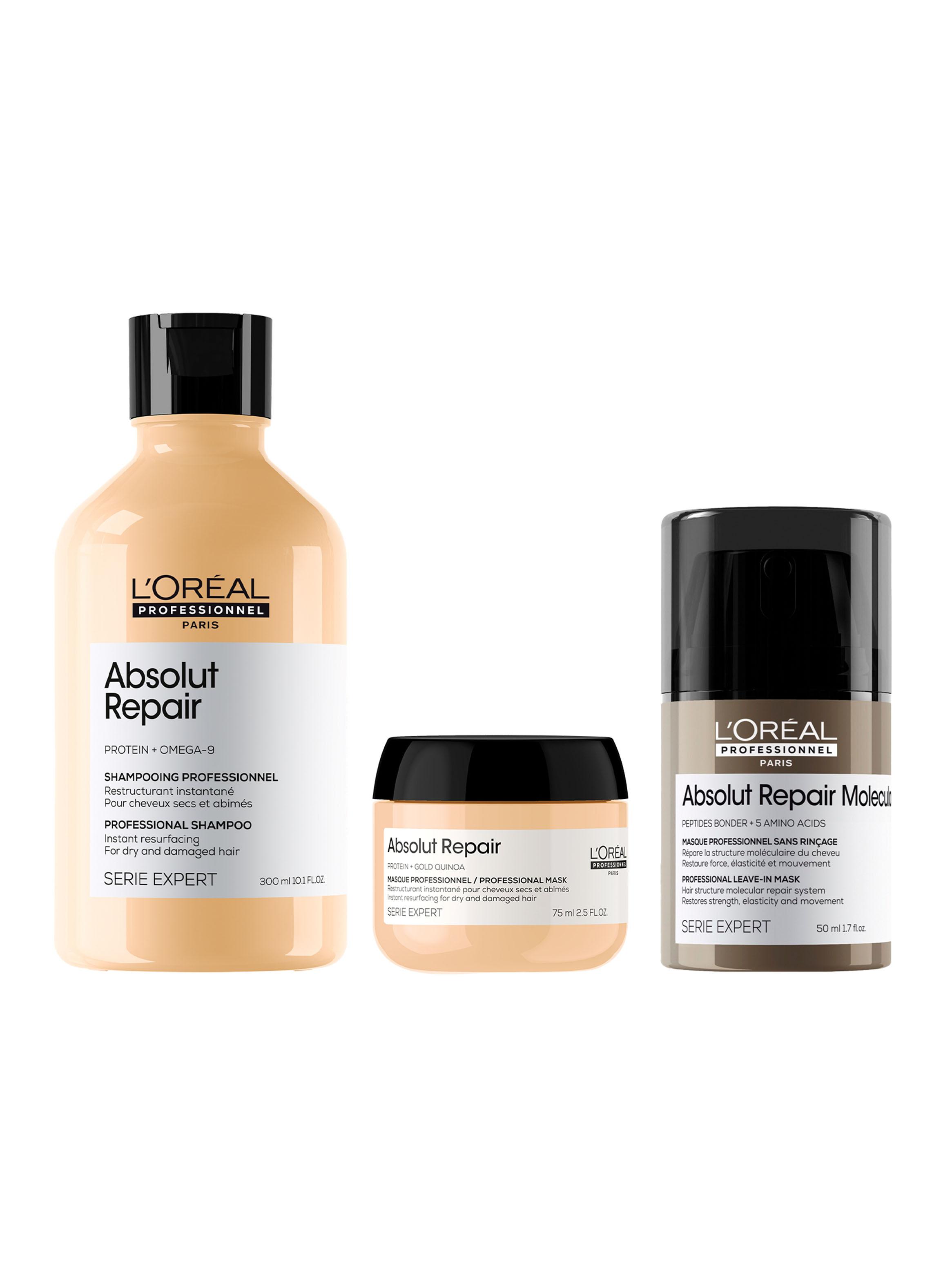 Set Profesional Reparación Molecular Shampoo 300ml + Máscara 75ml + Leave-in 50ml Absolut Repair-0