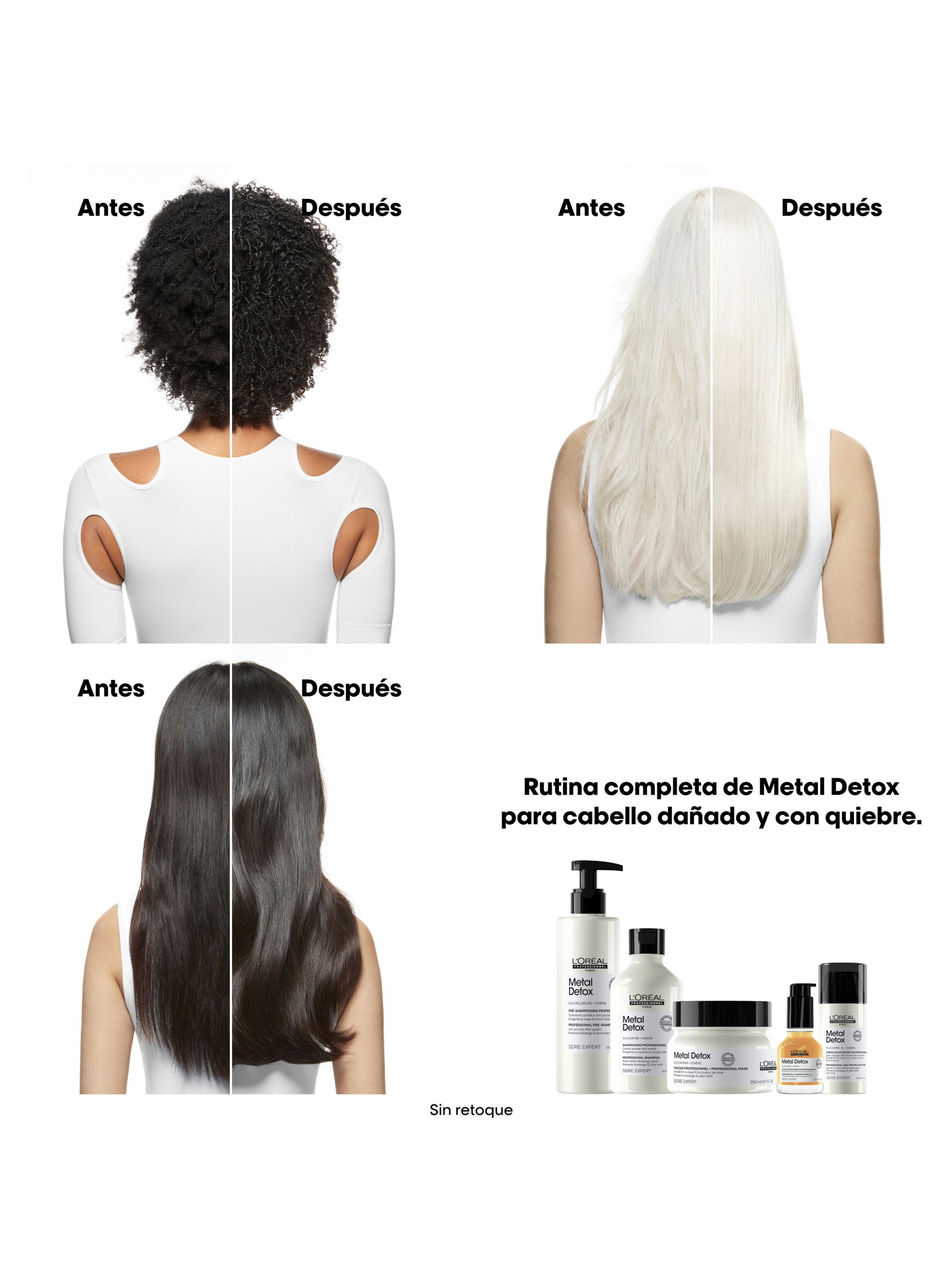 Set Profesional Anti-Quiebre Shampoo 300ml + Pre Shampoo 45ml + Máscara 75ml Metal Detox -4