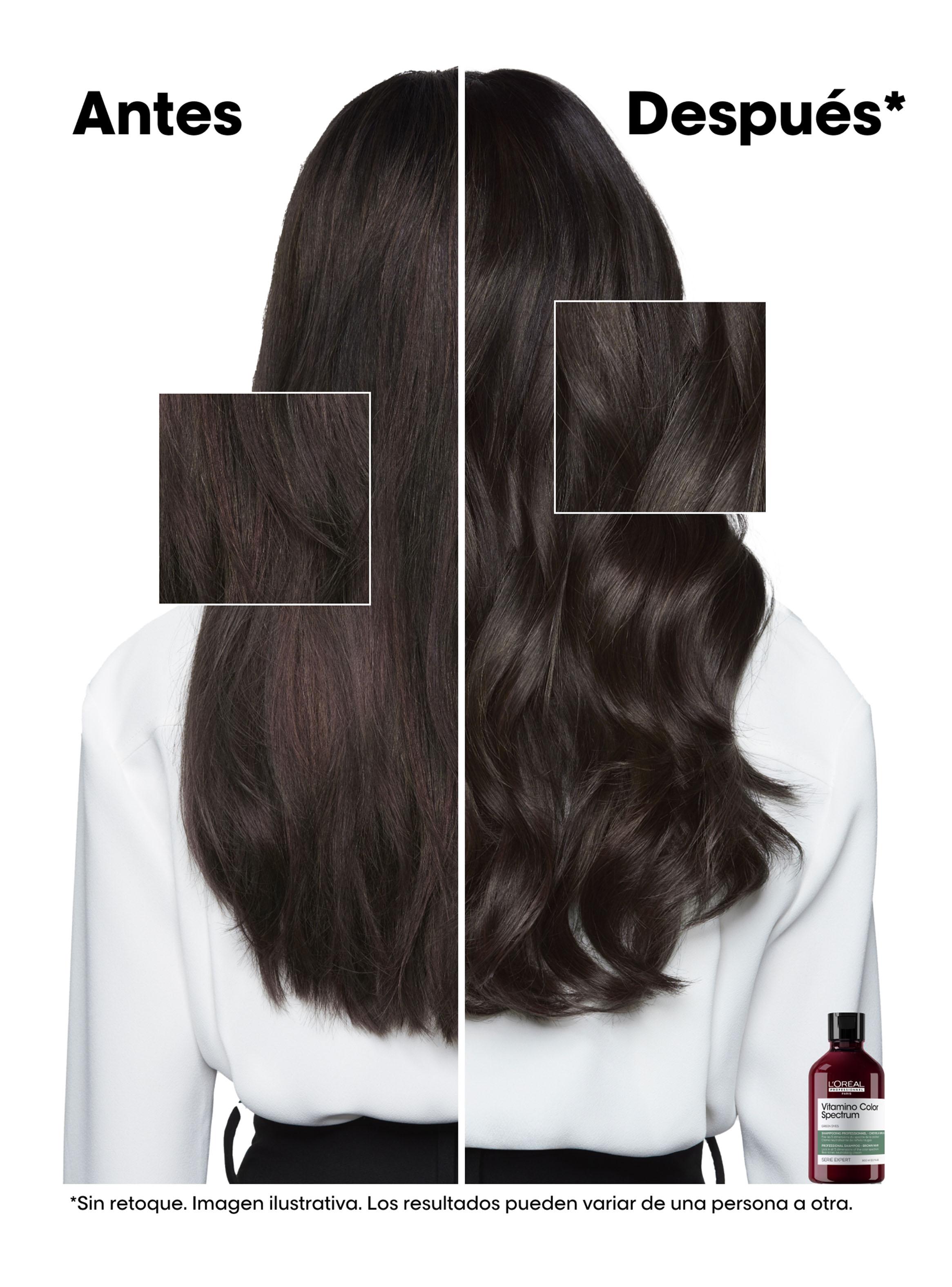Shampoo Cuidado del Color Profundo Matizador Verde Vitamino Color Spectrum 300ml -5