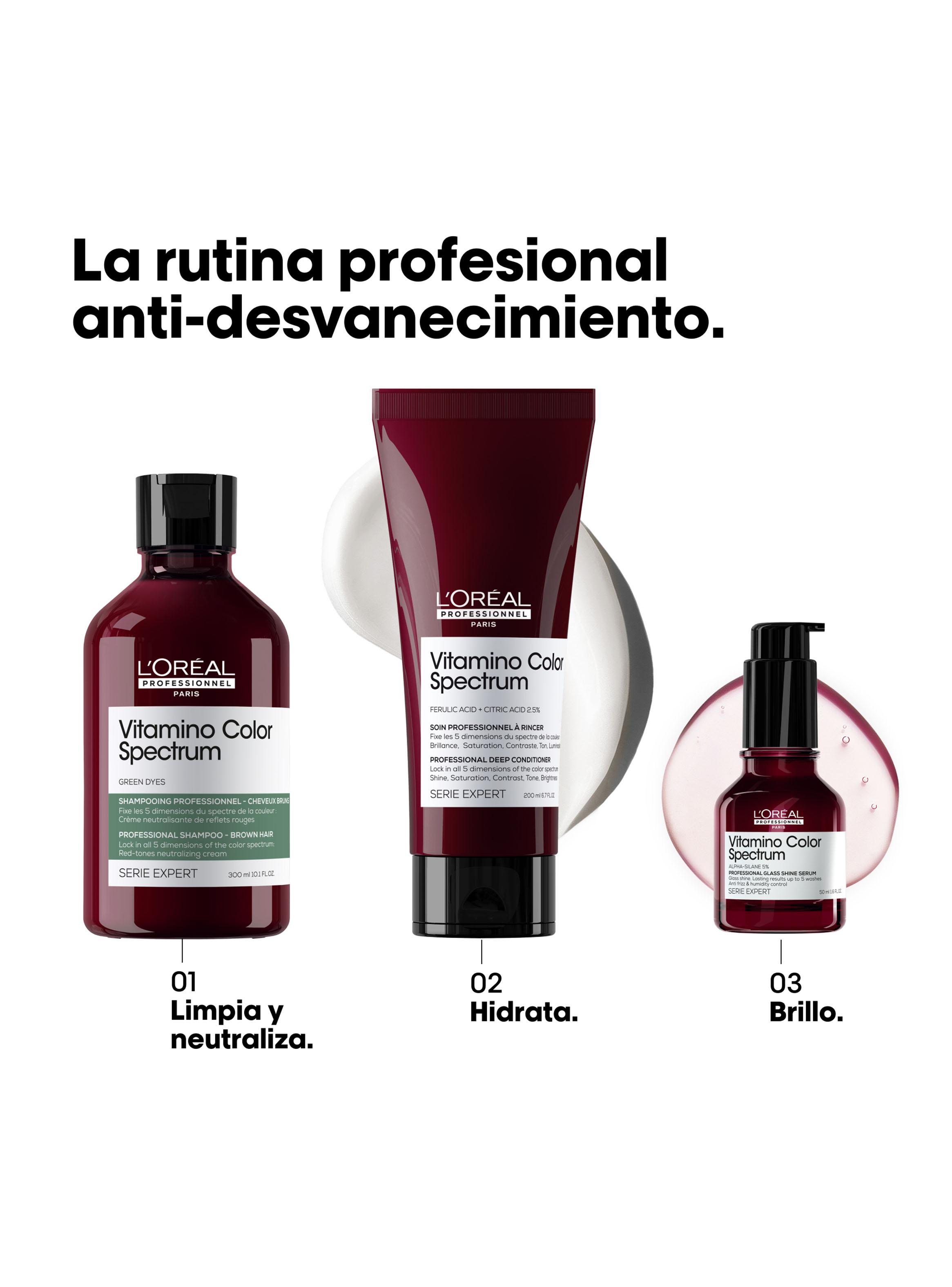 Shampoo Cuidado del Color Profundo Matizador Verde Vitamino Color Spectrum 300ml -3