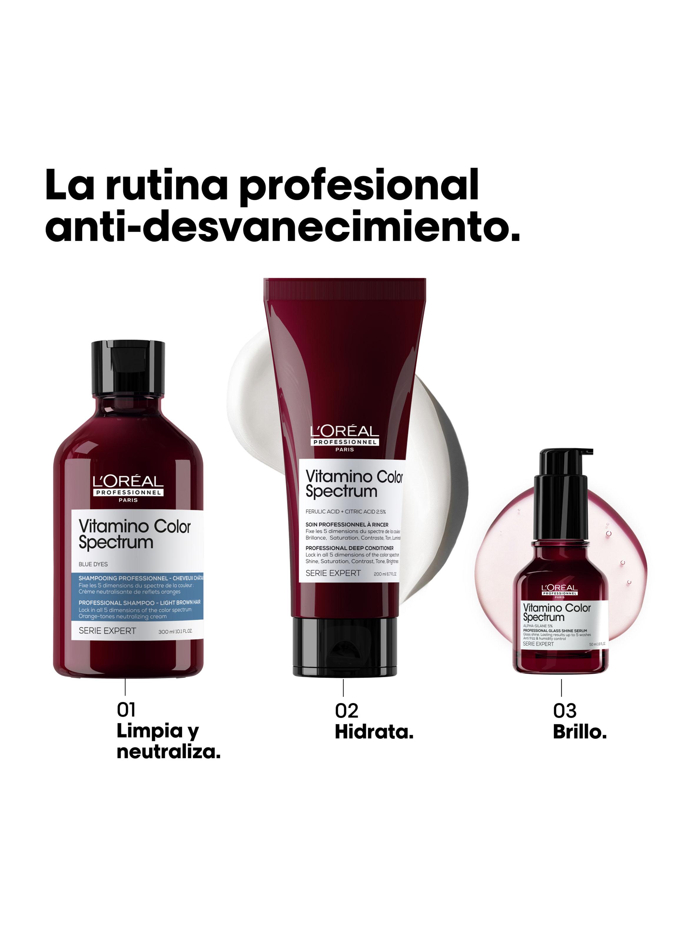 Shampoo Cuidado del Color Profundo Matizador Azul Vitamino Color Spectrum 300ml -5