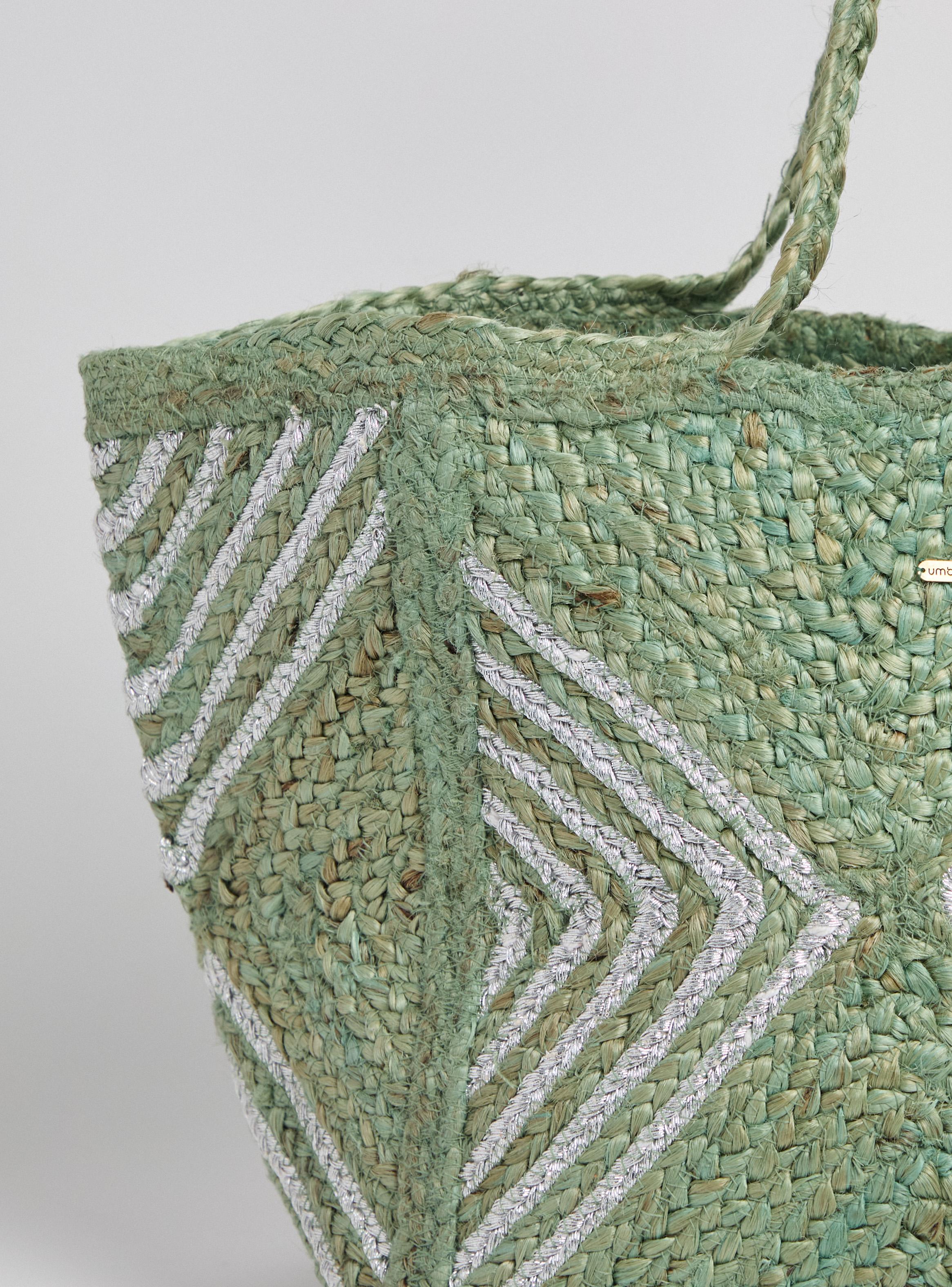 Cartera Raffia con Detalles Silver-6
