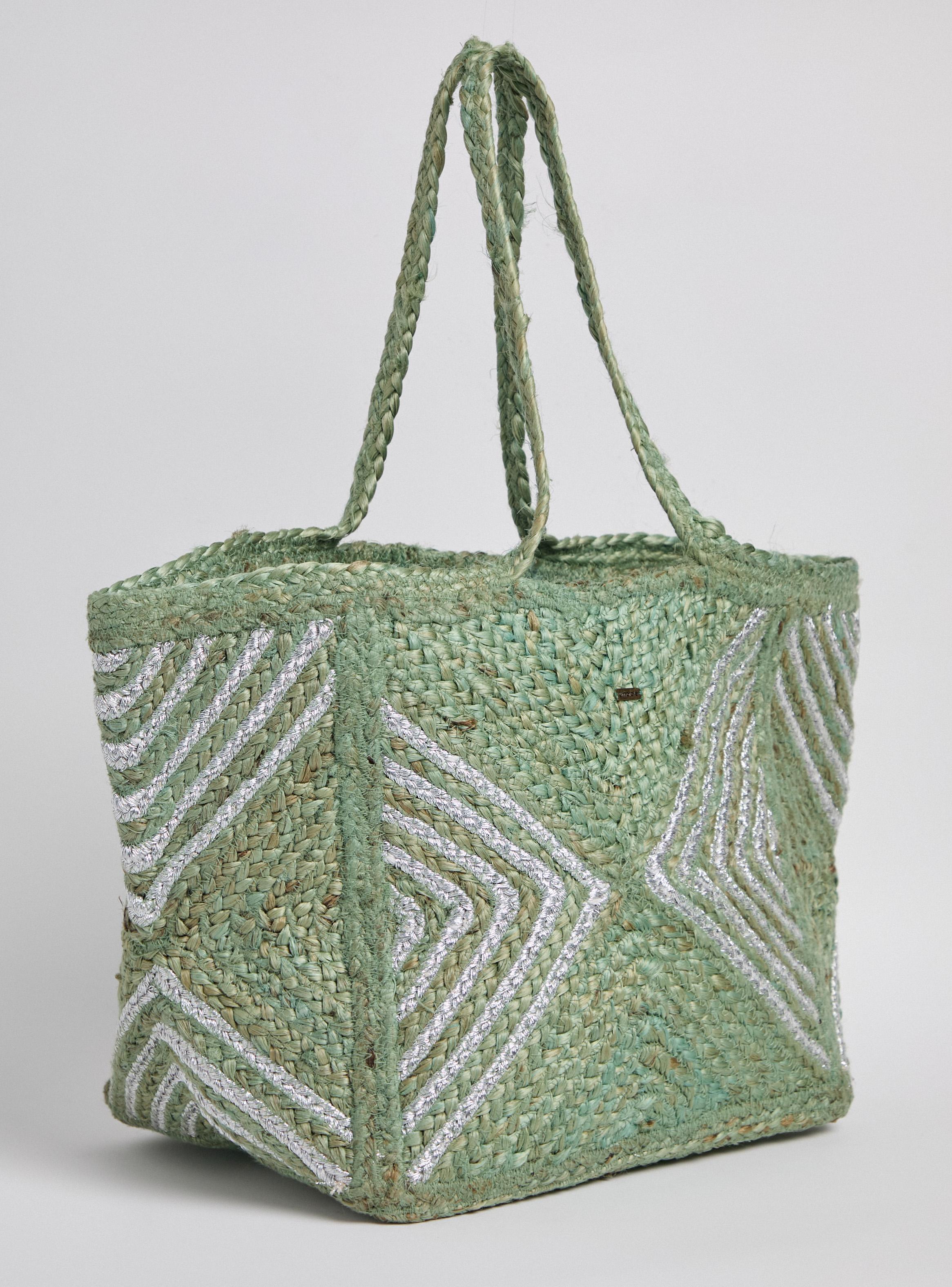 Cartera Raffia con Detalles Silver-3