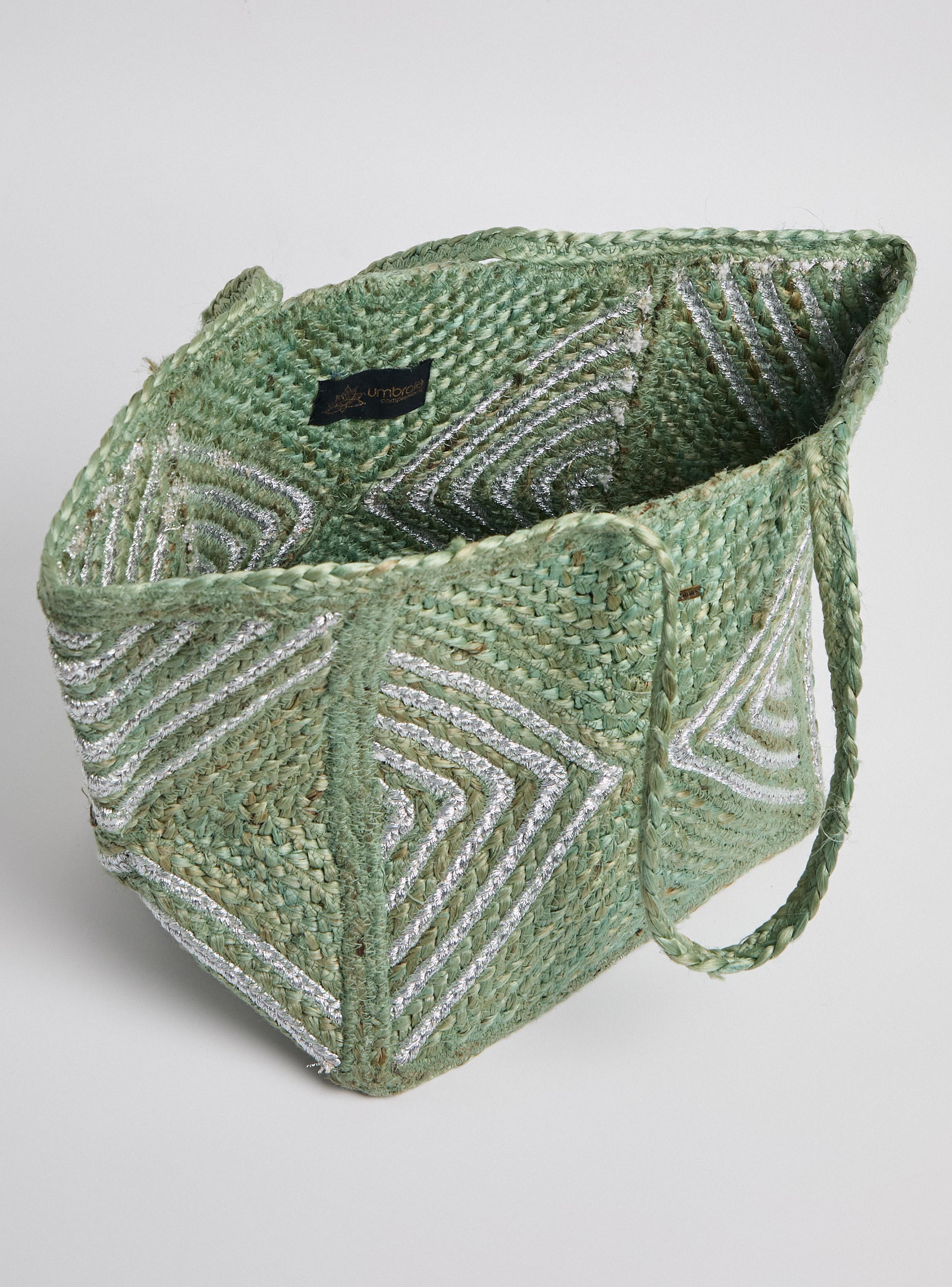 Cartera Raffia con Detalles Silver-5