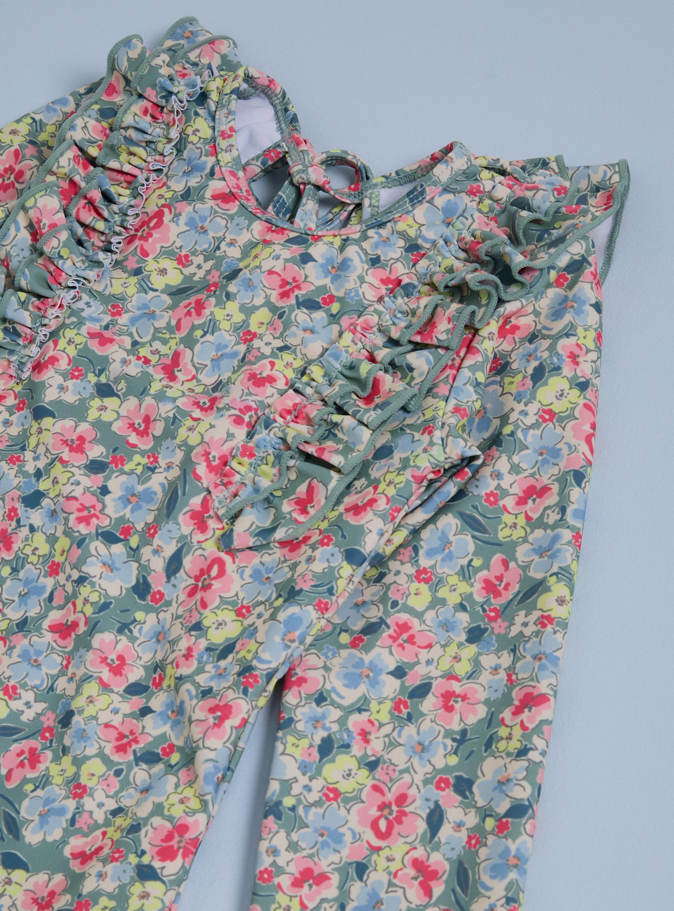 Traje de Baño Manga Larga Estampado Flores-2