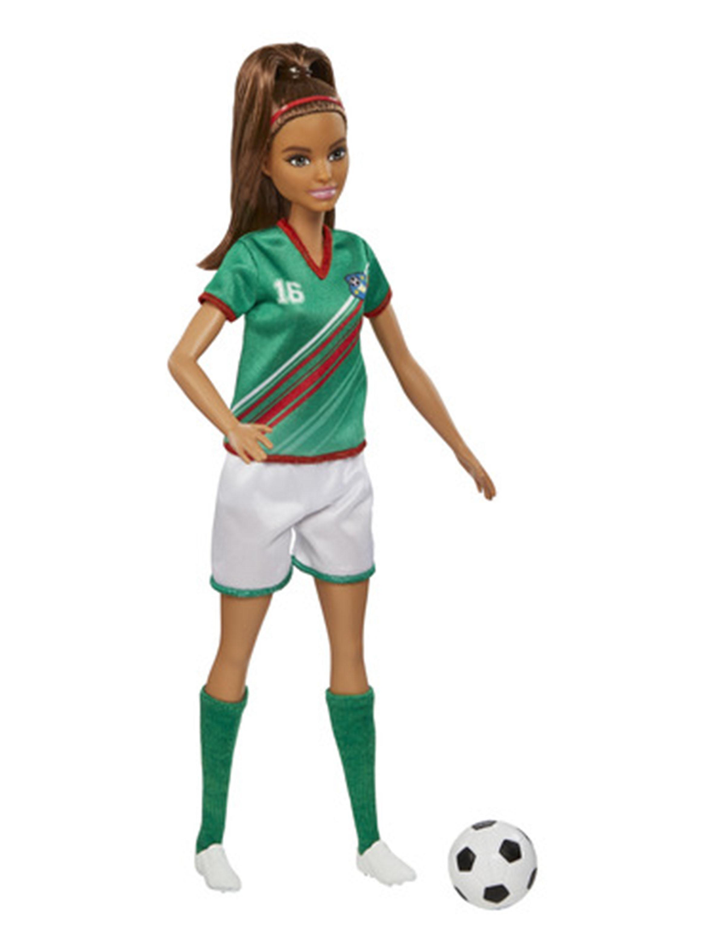 Muñeca Barbie Fútbol Verde-2