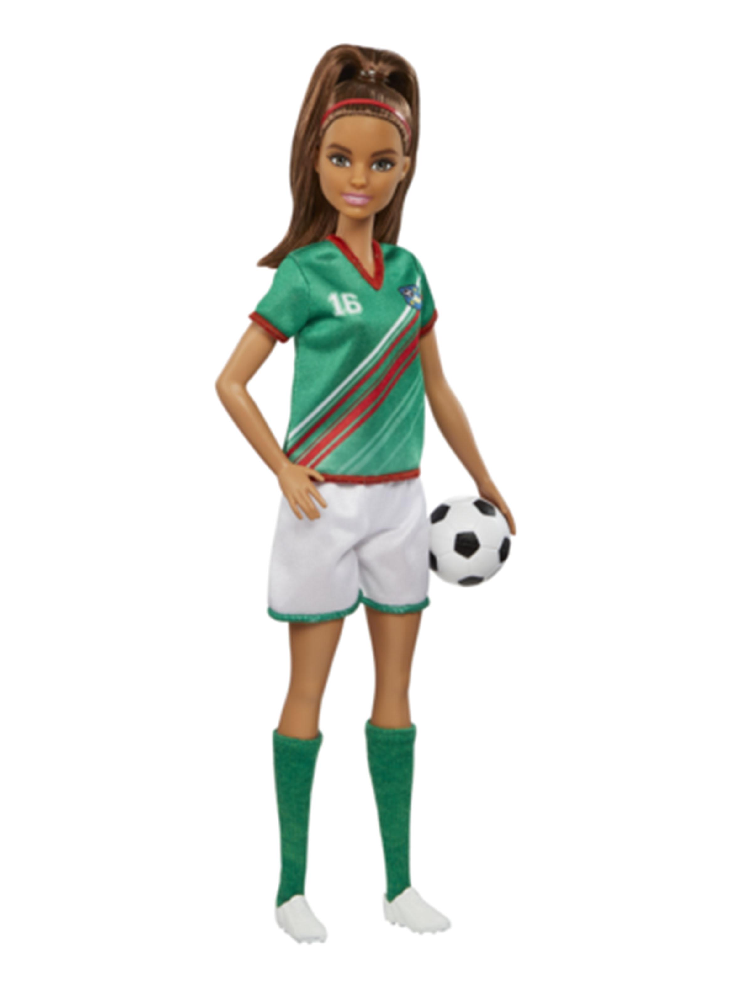 Muñeca Barbie Fútbol Verde-3