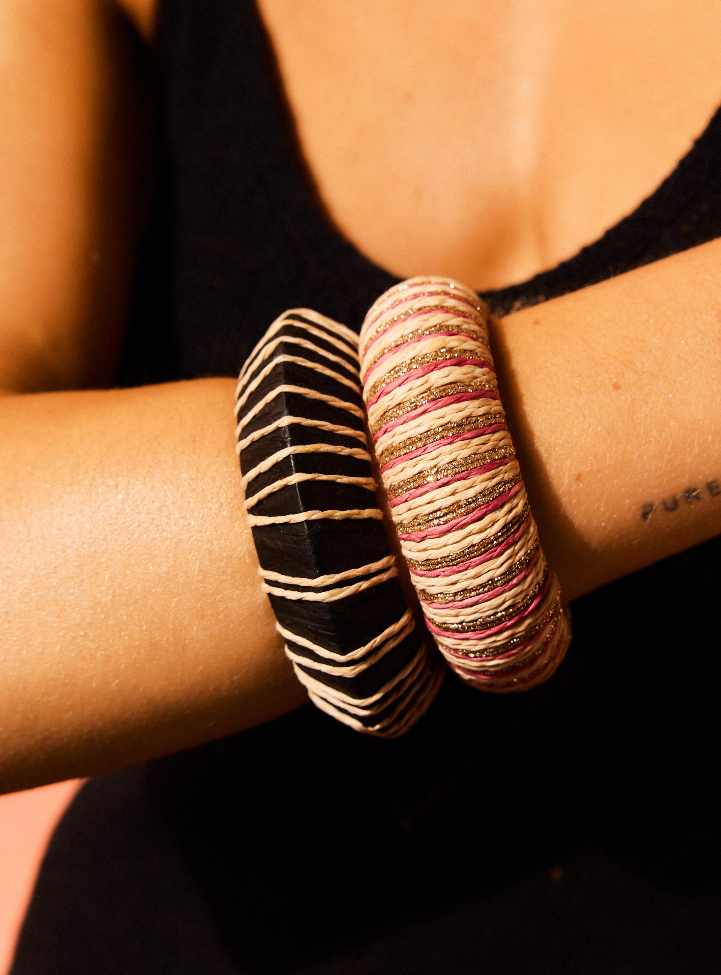 Pulsera Pack 2 Esclavas Raffia-3