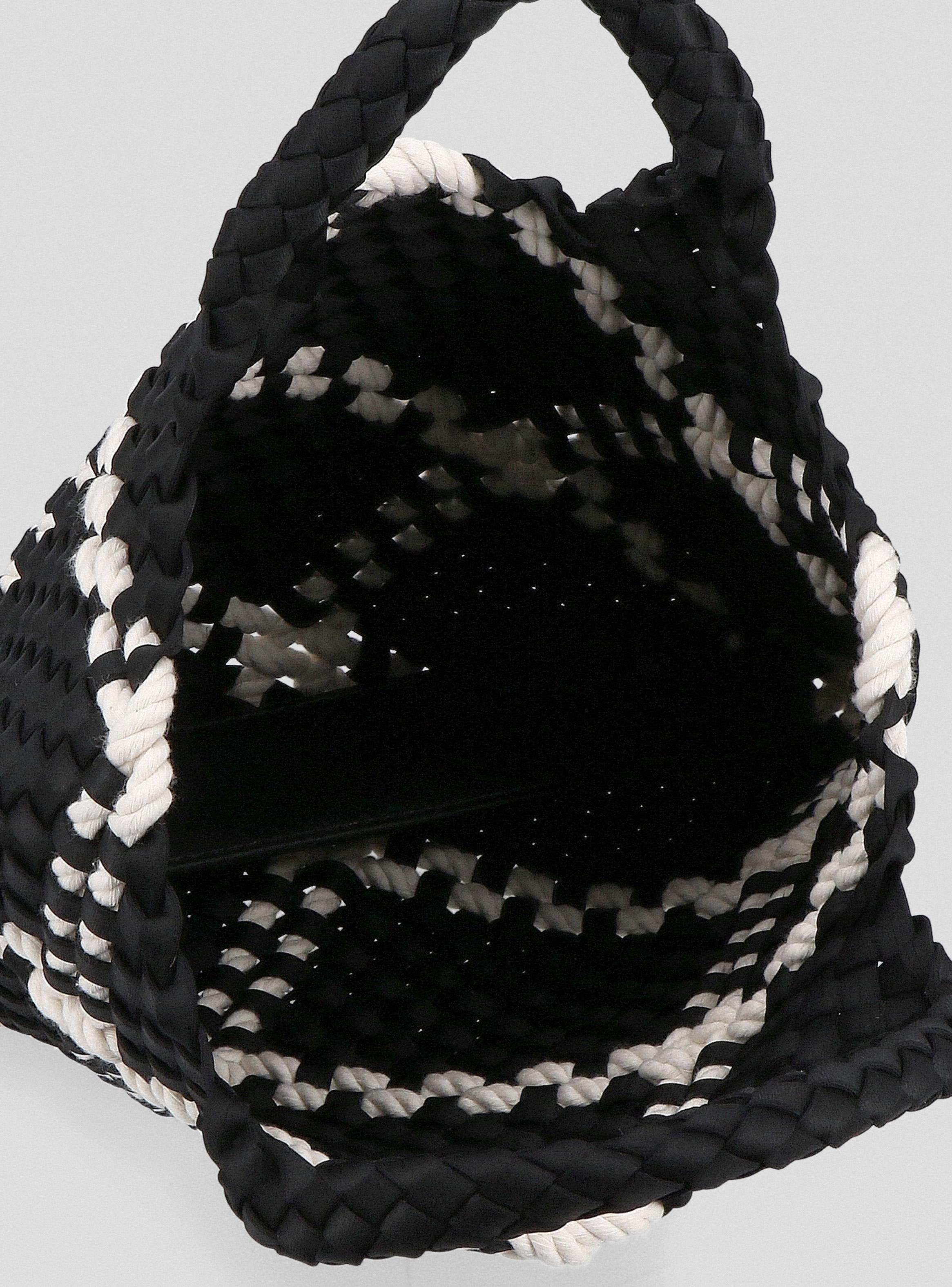 Cartera de Mano Entramada Neopren y Cordón Bicolor-4