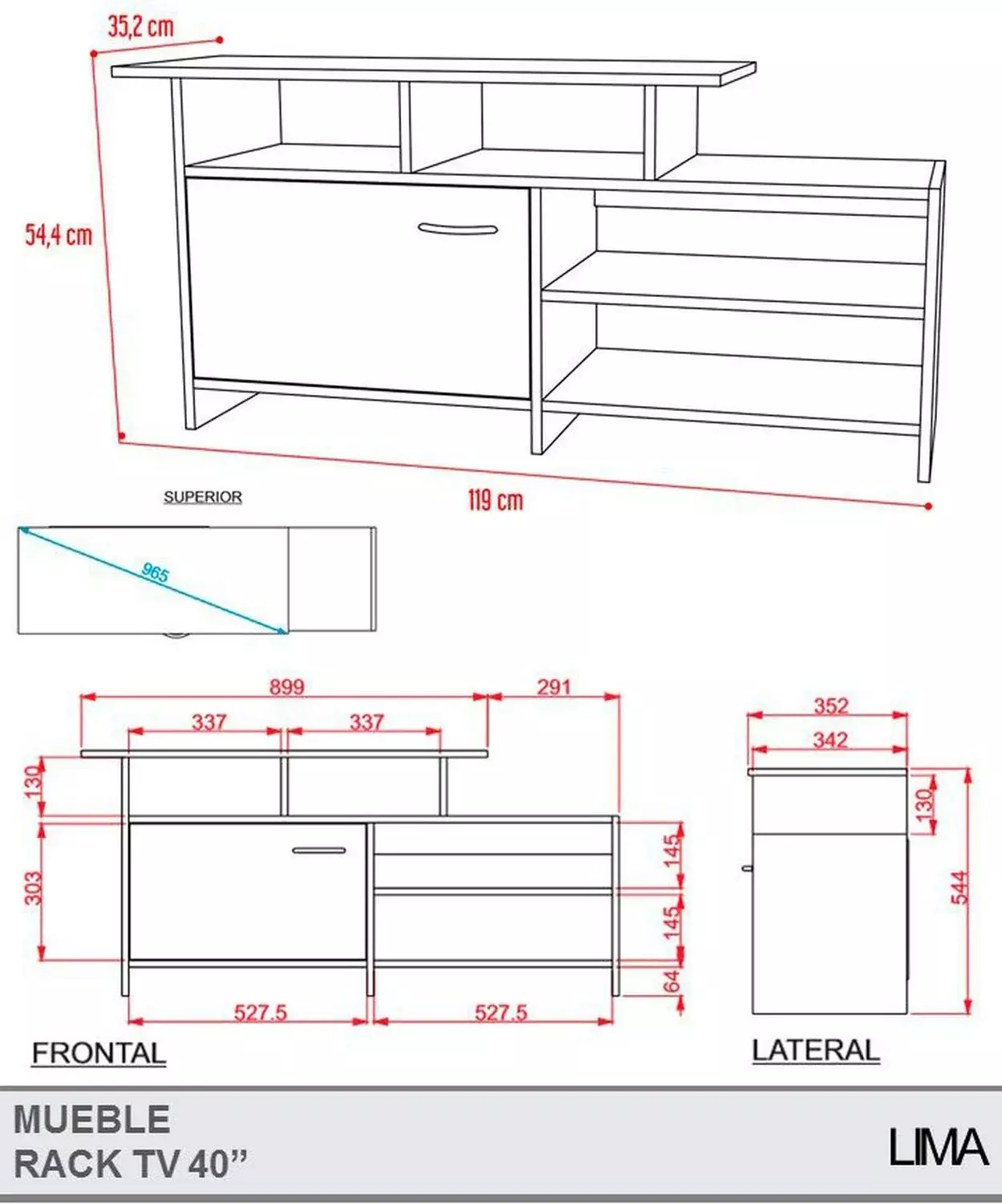 Rack TV 40'' Lima-4