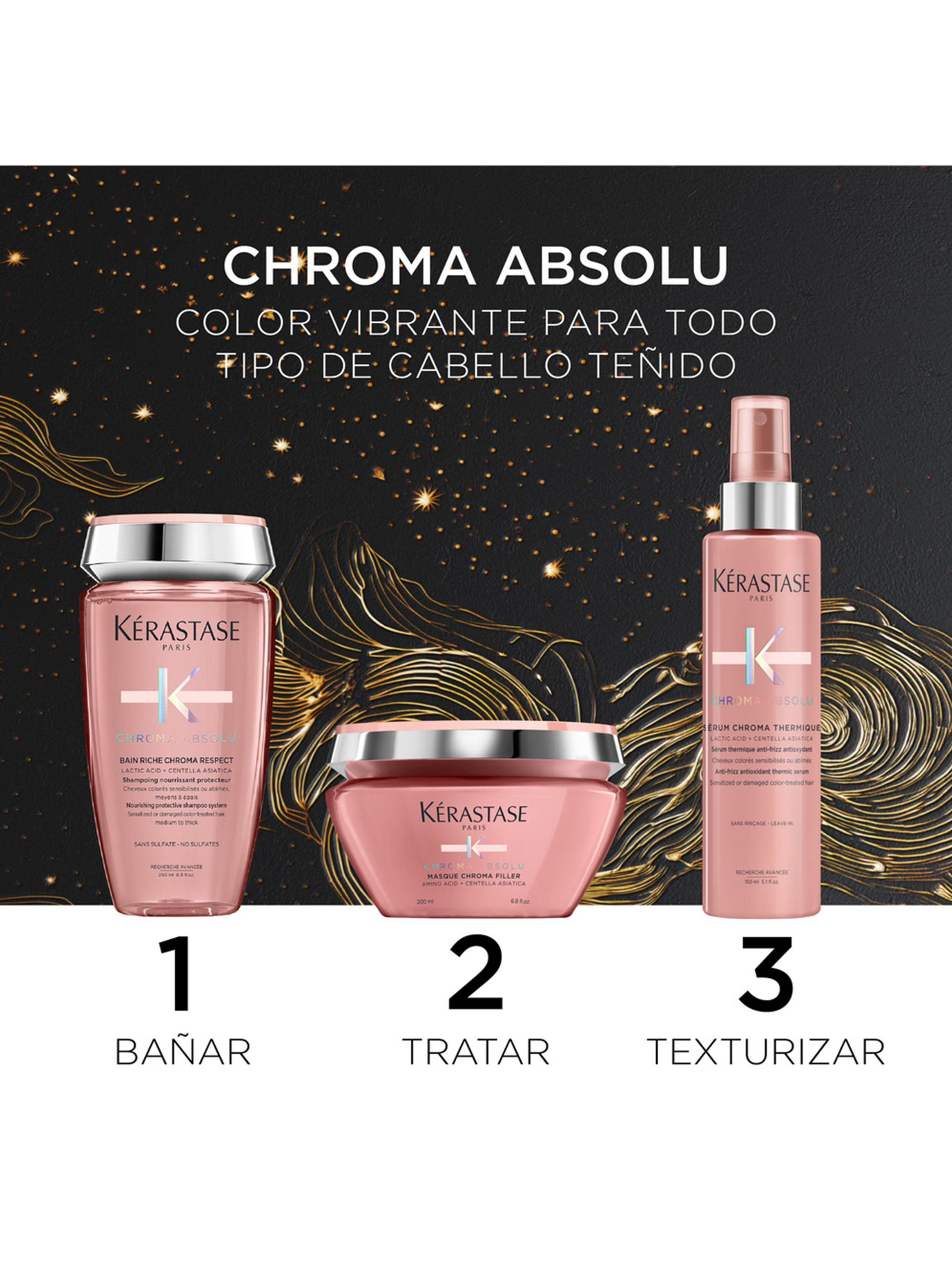 Cofre Cuidado Del Color Shampoo + Máscara + Texturizante Para Cabello Fino a Medio Chroma Absolu-2