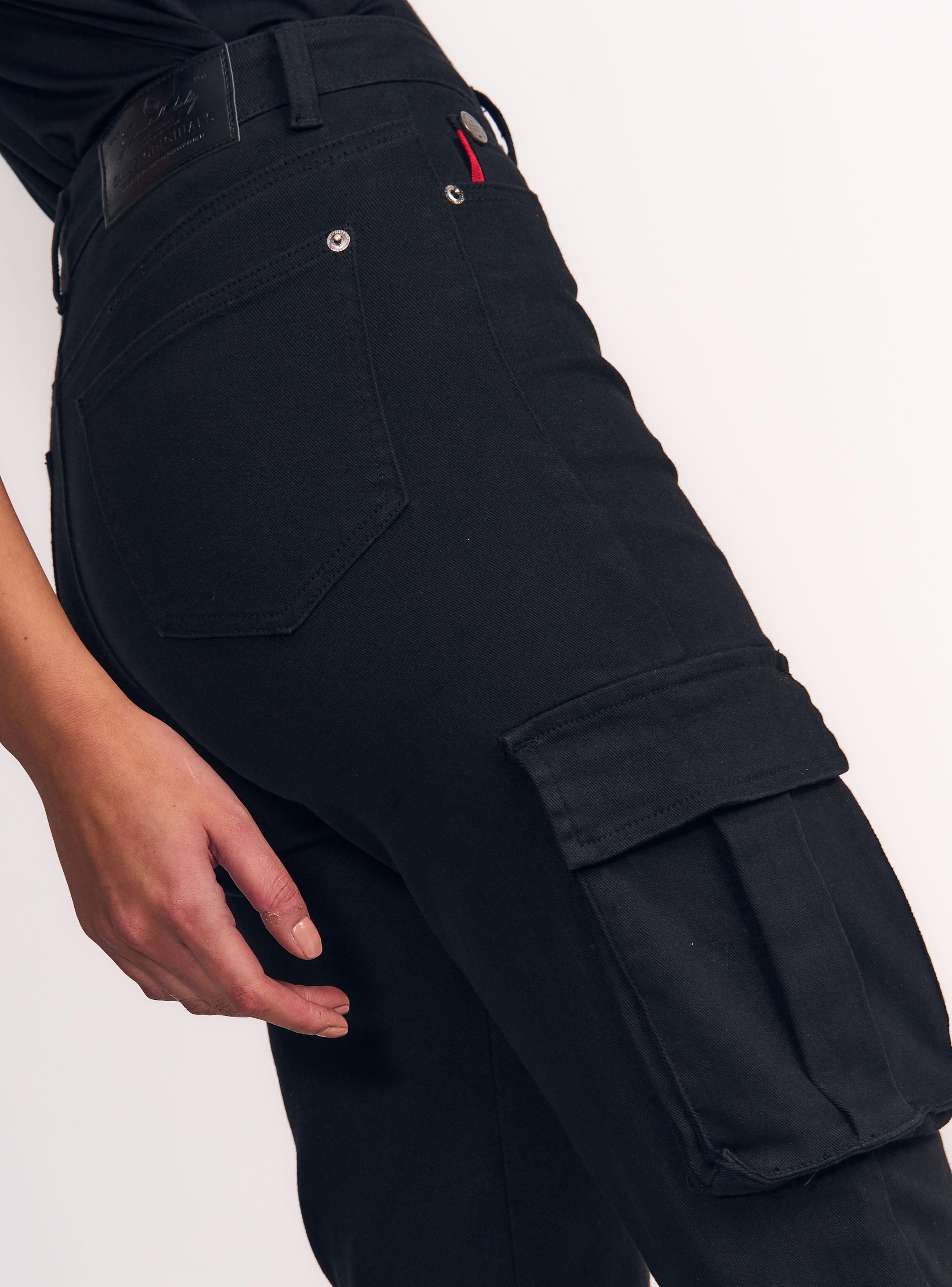 Jeans Cargo Tiro Ultra Alto Black-2