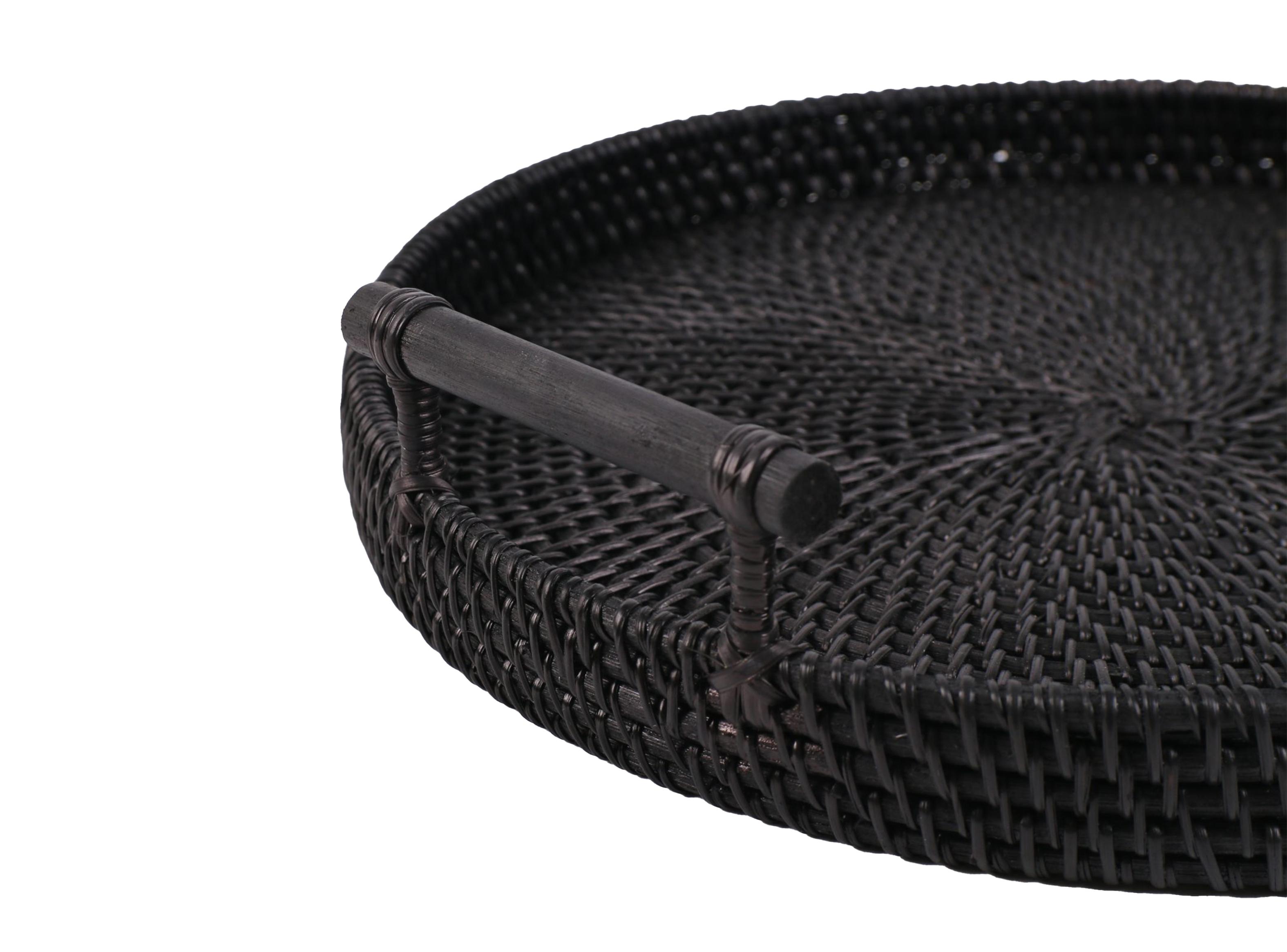 Bandeja Negra Ratan 32 Cm-3