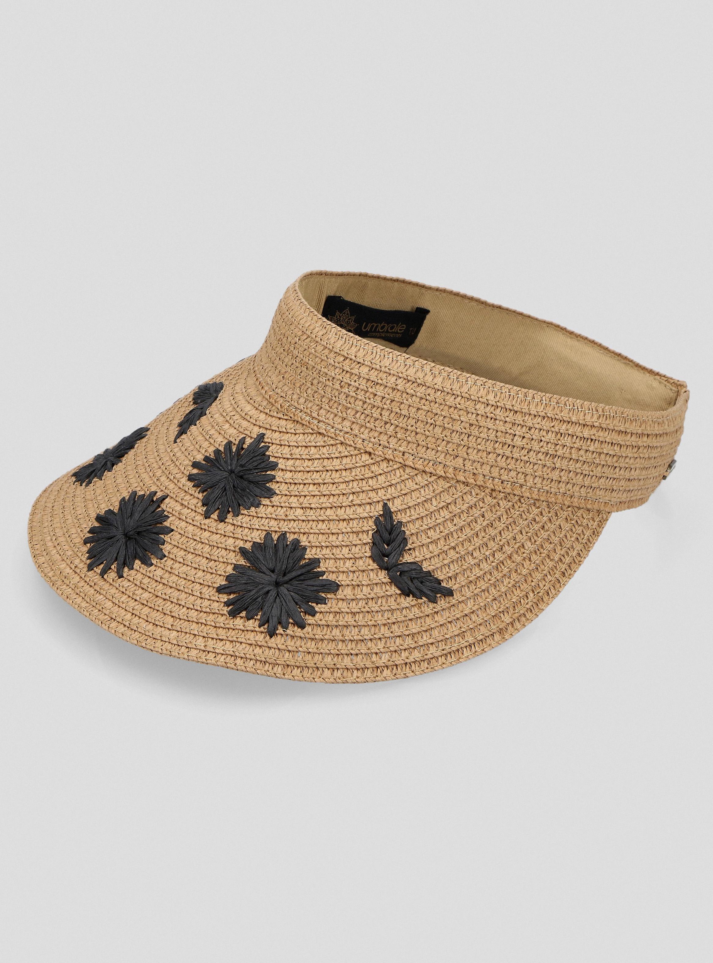 Visera Playa con Bordado de Flores-1