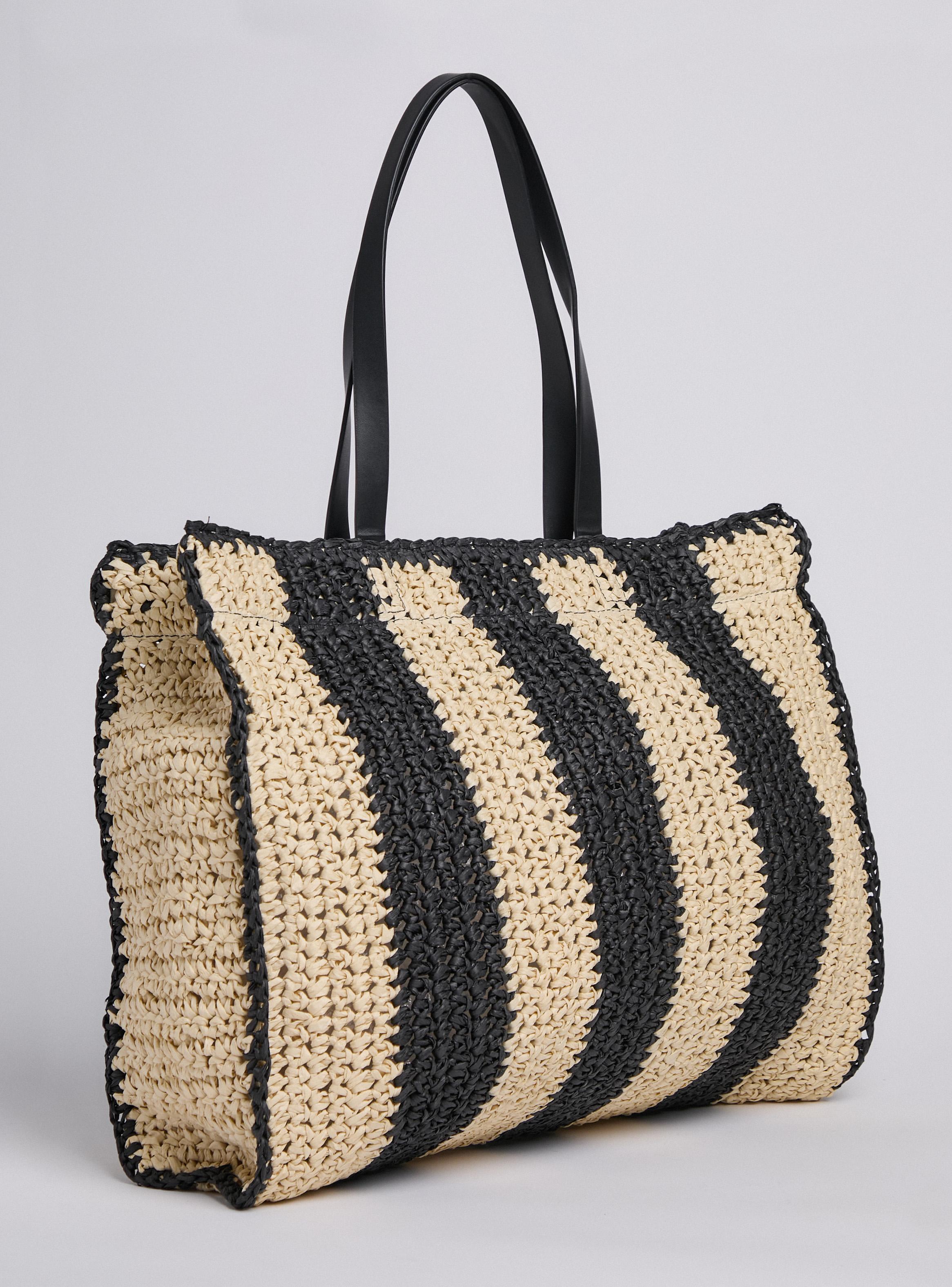 Cartera Tejida Raffia Bicolor-3