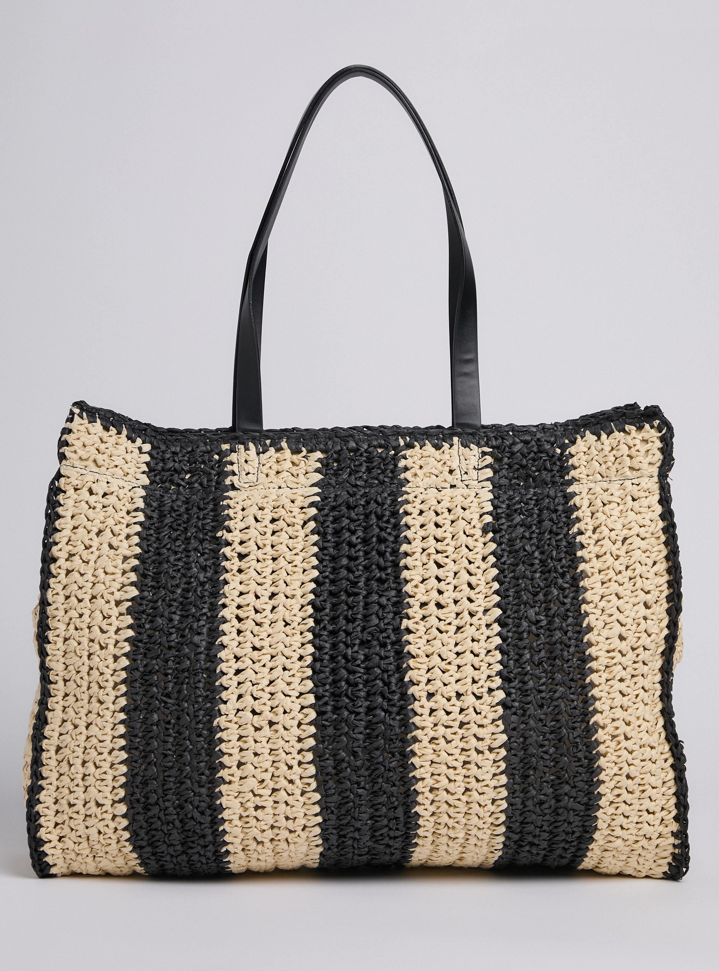 Cartera Tejida Raffia Bicolor-4