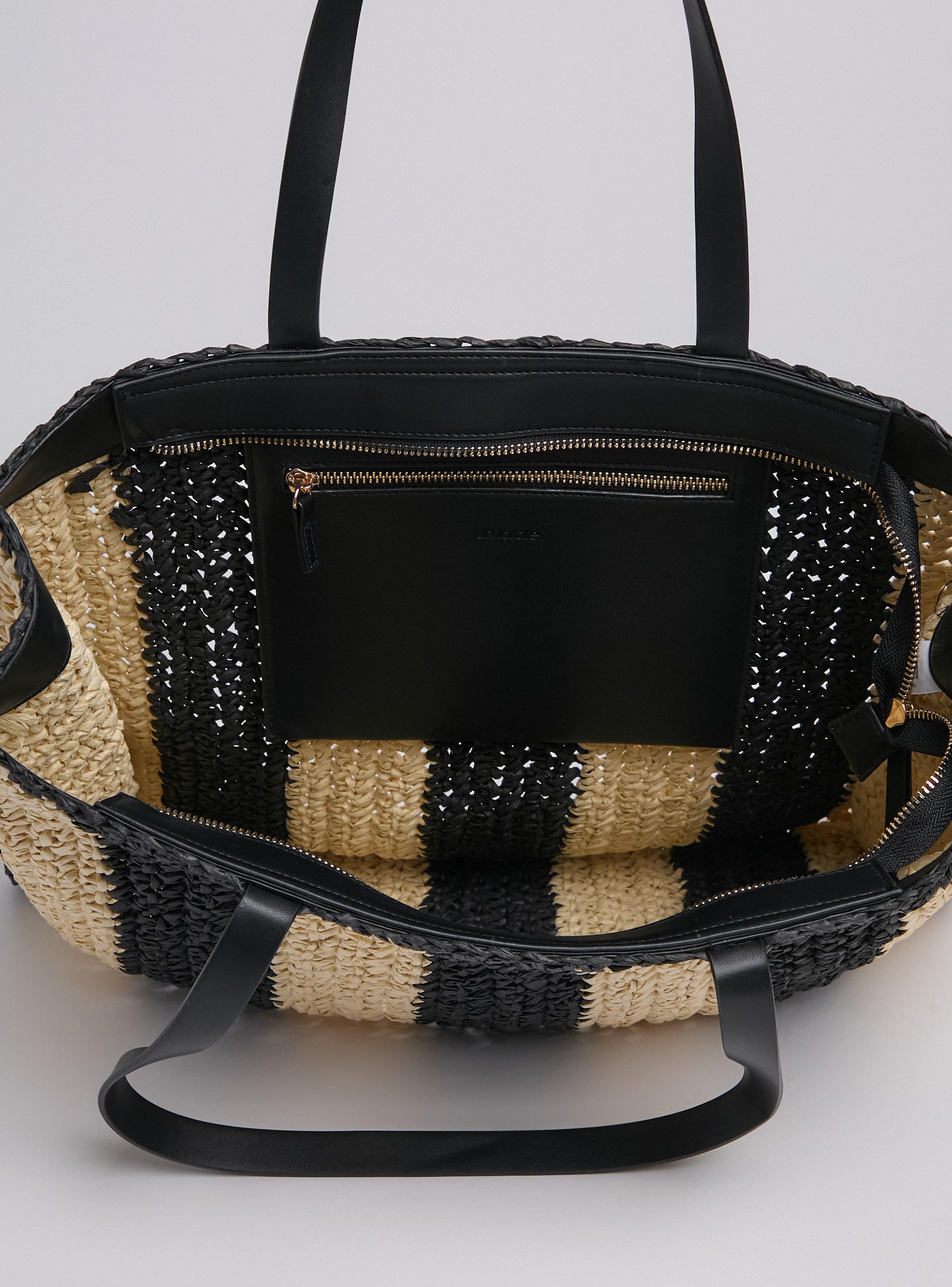 Cartera Tejida Raffia Bicolor-5