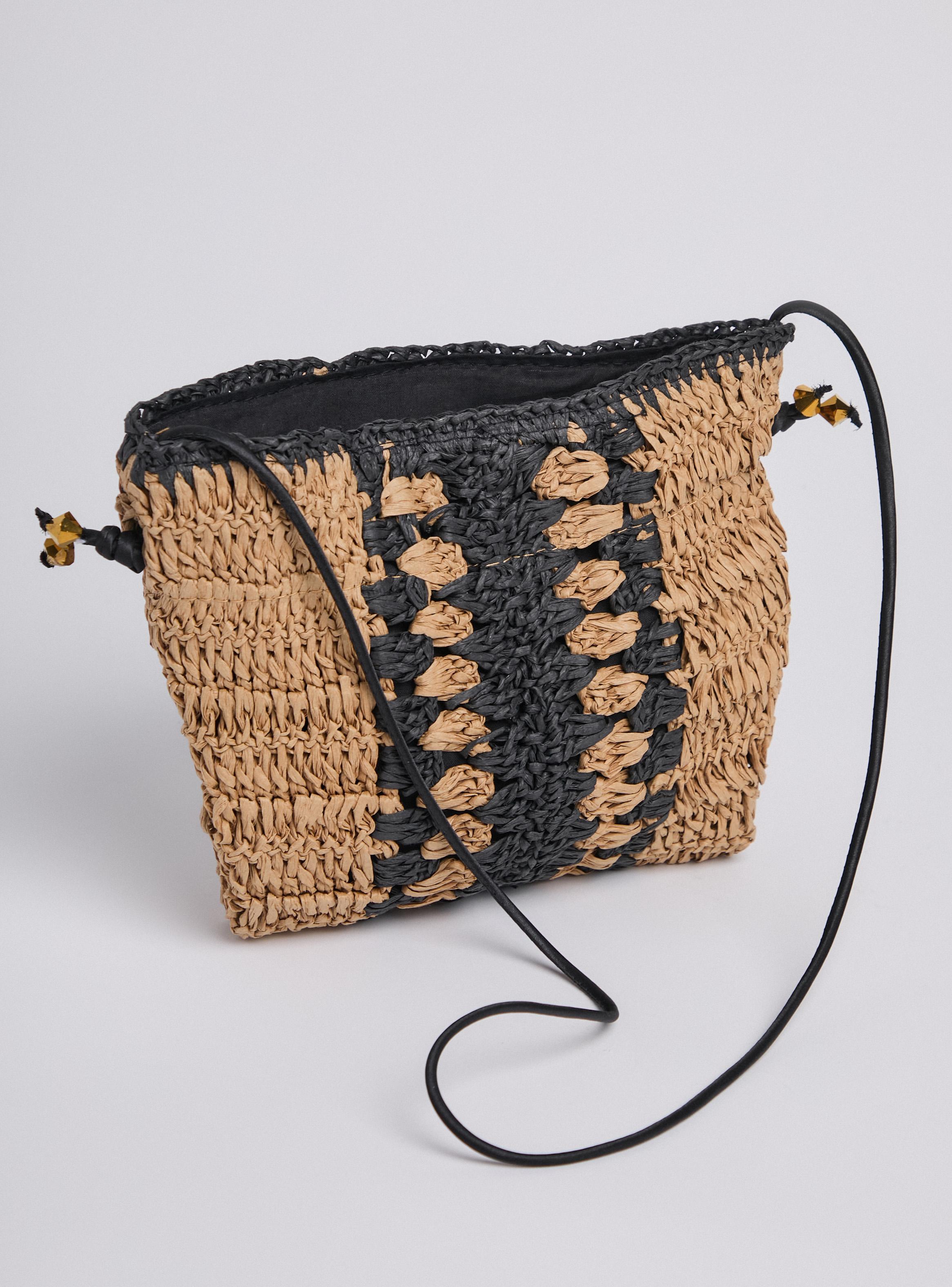 Cartera Tejida Bitono con Tirante Satinado-4