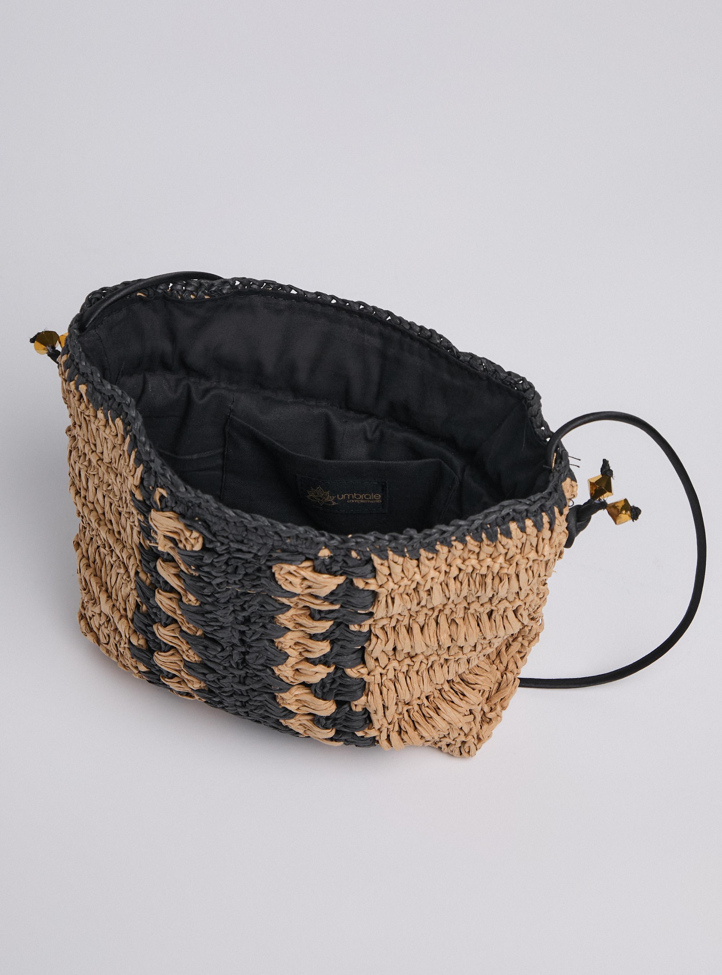 Cartera Tejida Bitono con Tirante Satinado-5
