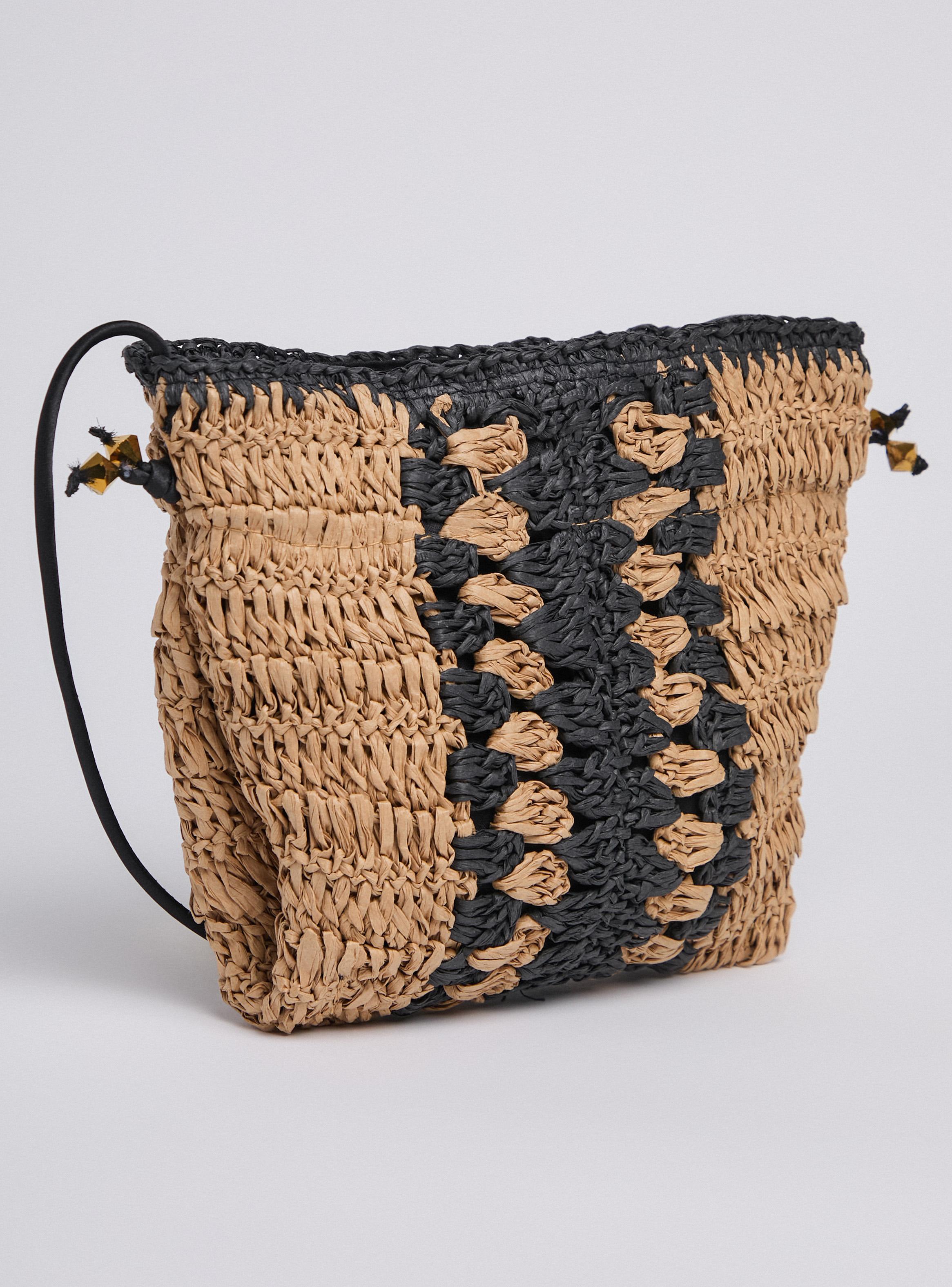 Cartera Tejida Bitono con Tirante Satinado-3
