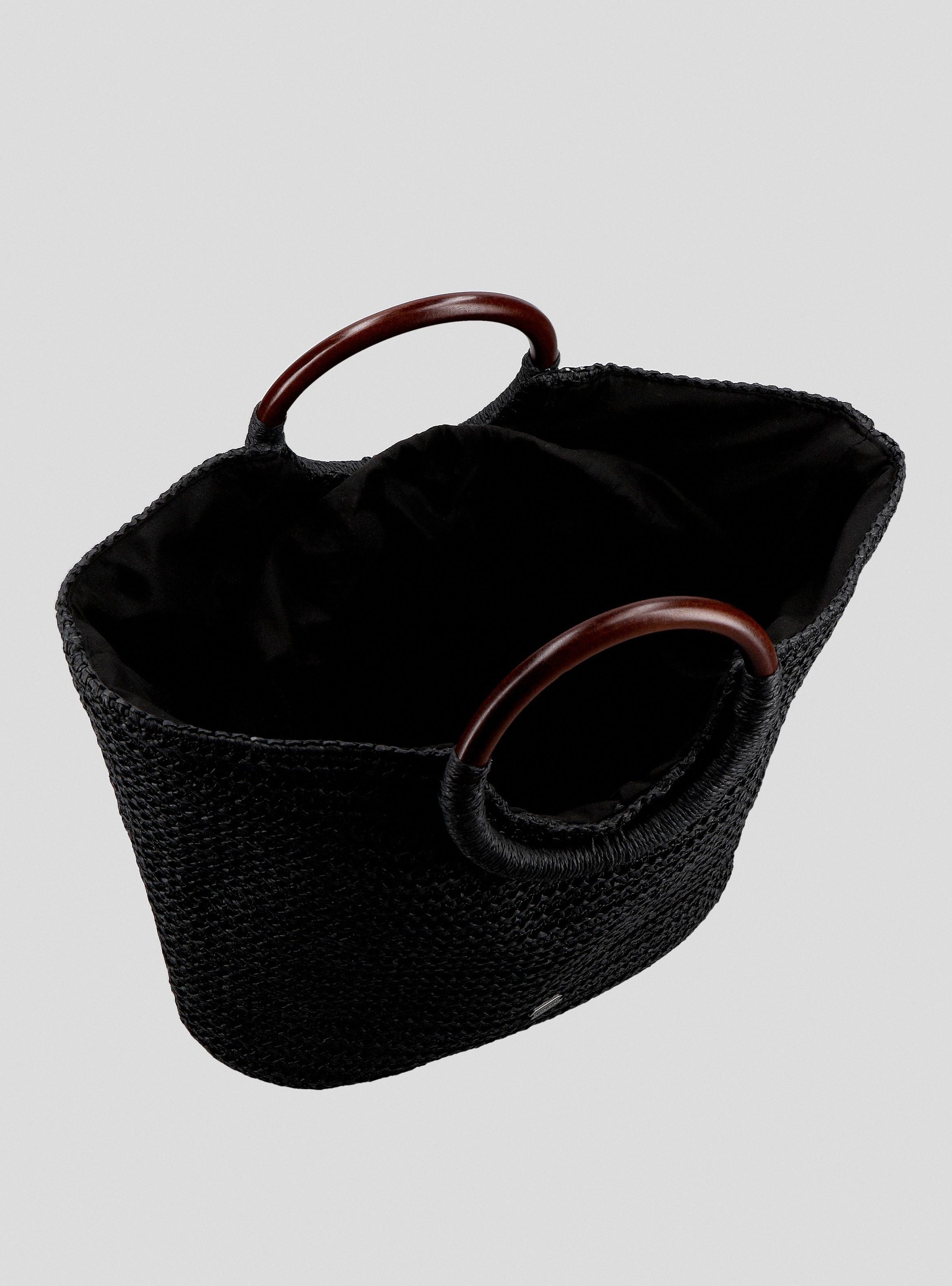 Cartera de Mano con Asas de Madera y Bolsa Interior-3