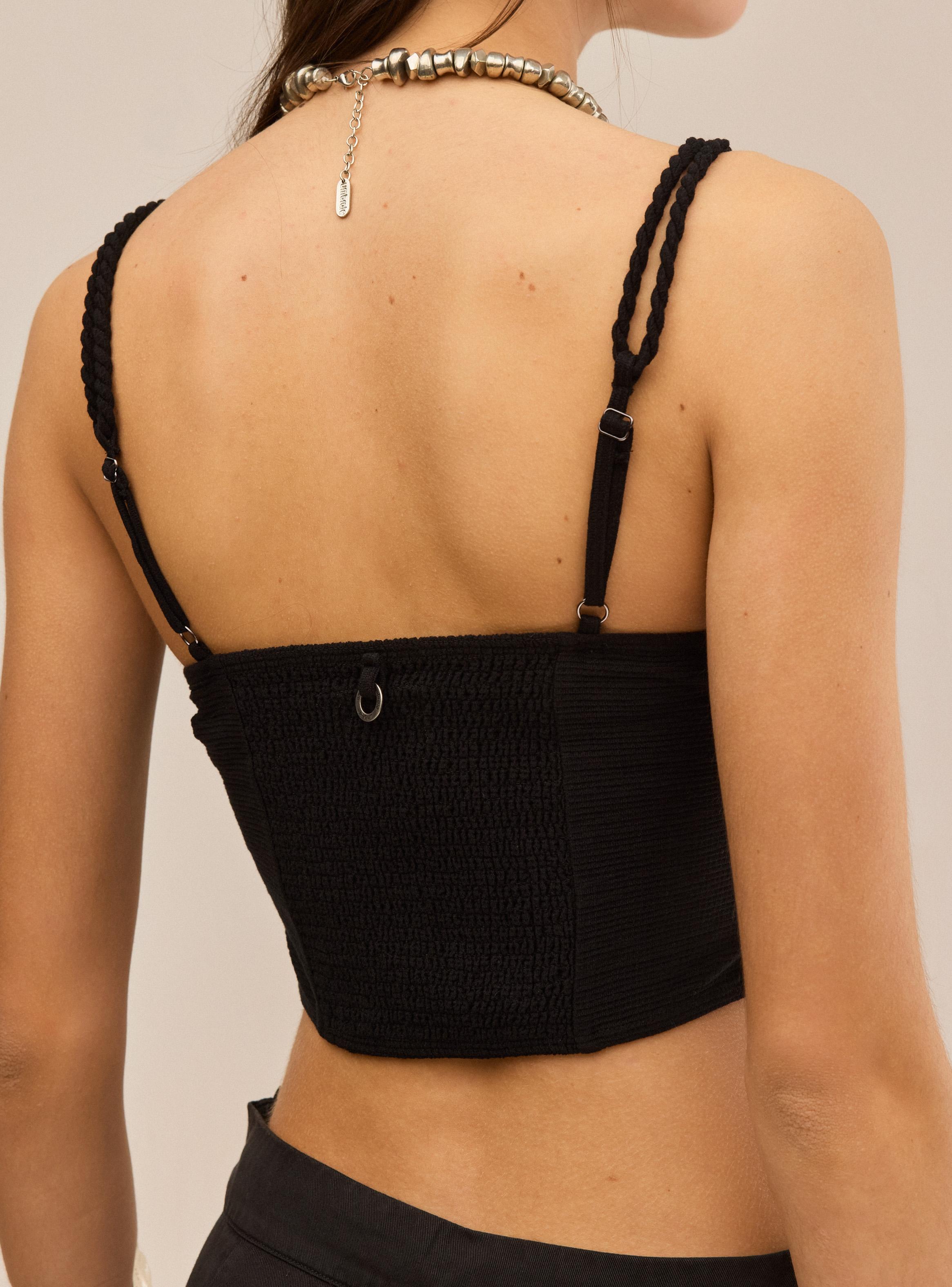 Polera Crop Estampada con Tirantes Torcidos-3