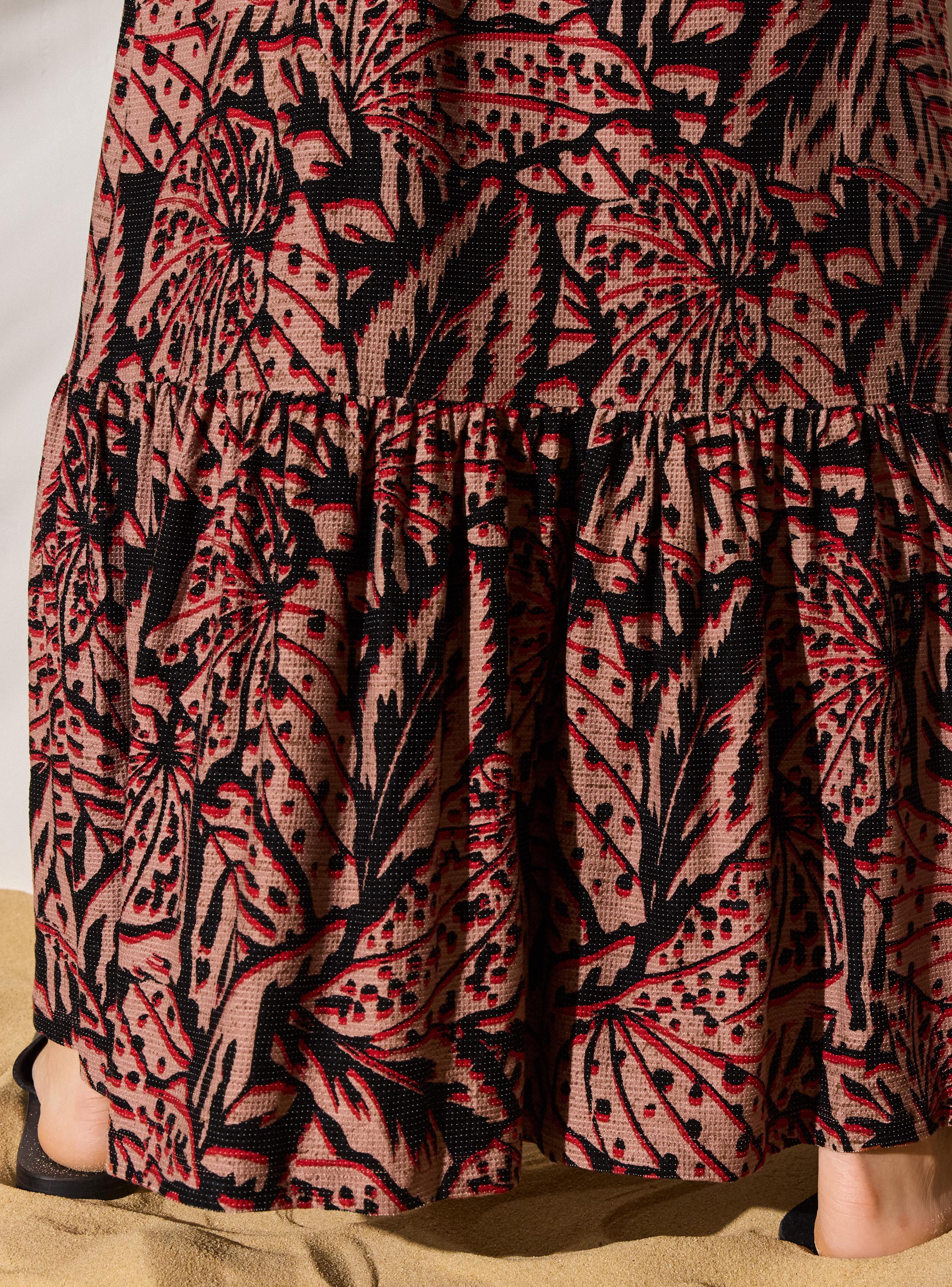 Falda Estampada con Cortes-3
