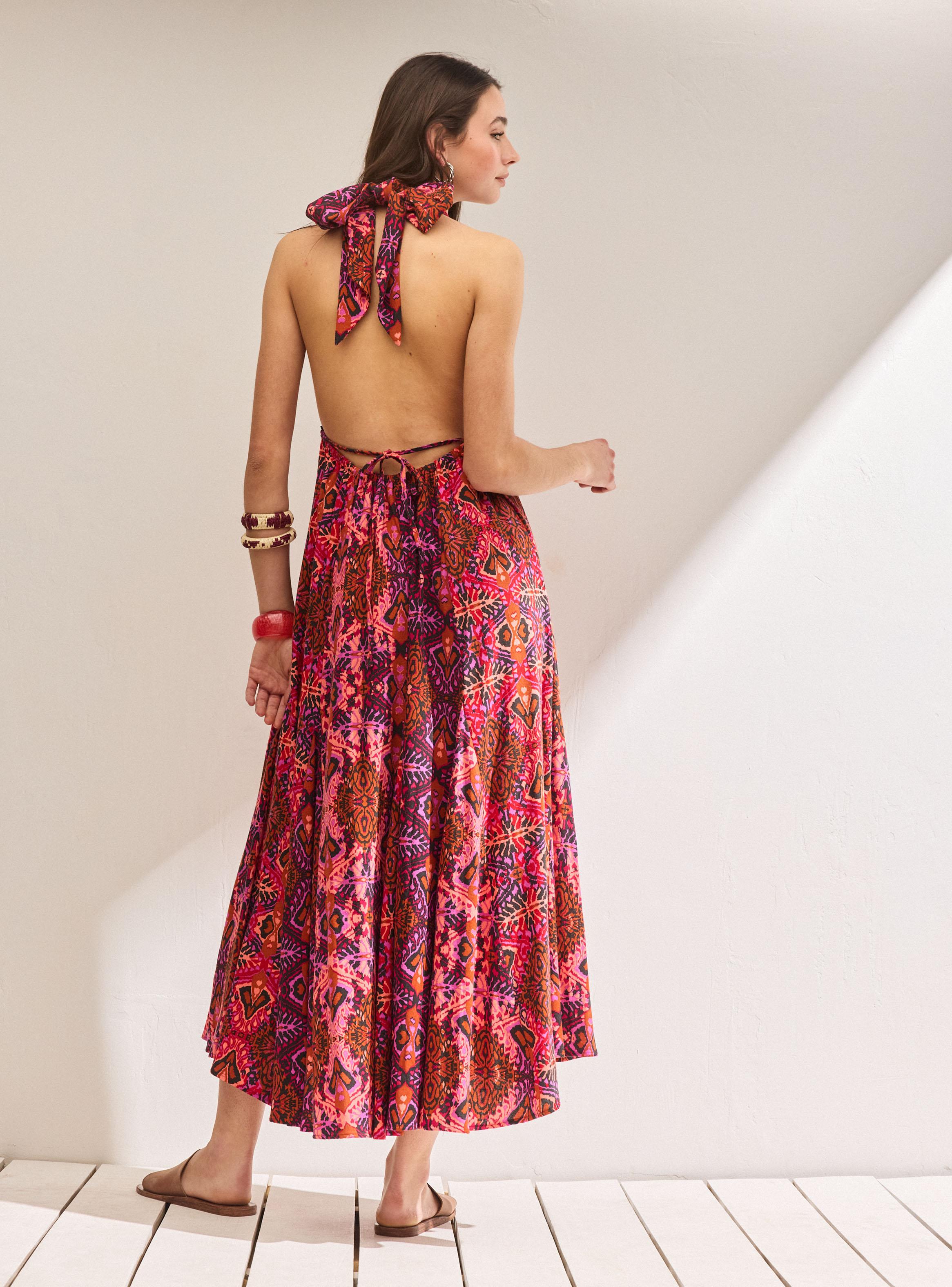 Vestido con Mis Print y Amarras Ajustables-5