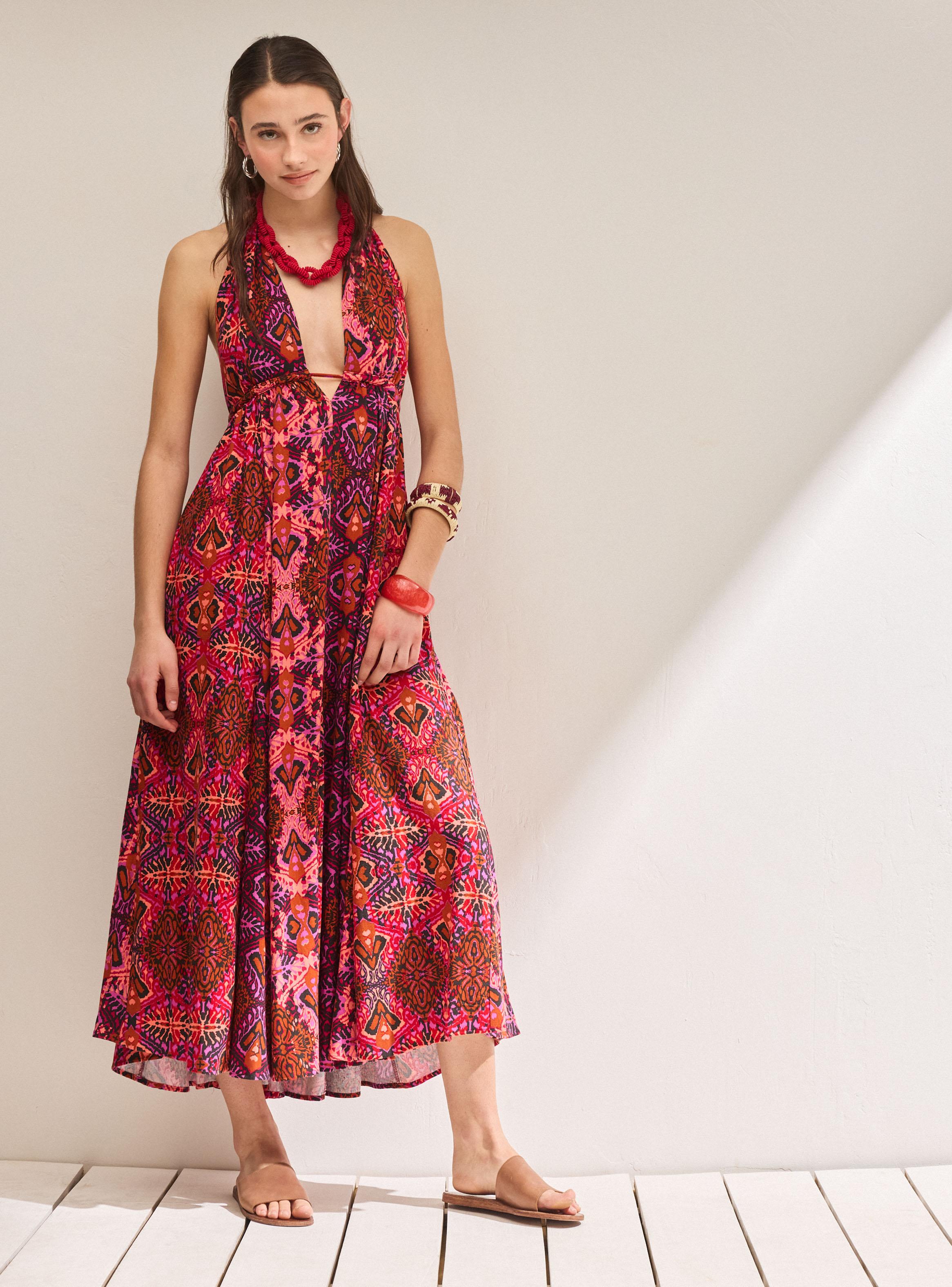 Vestido con Mis Print y Amarras Ajustables-4