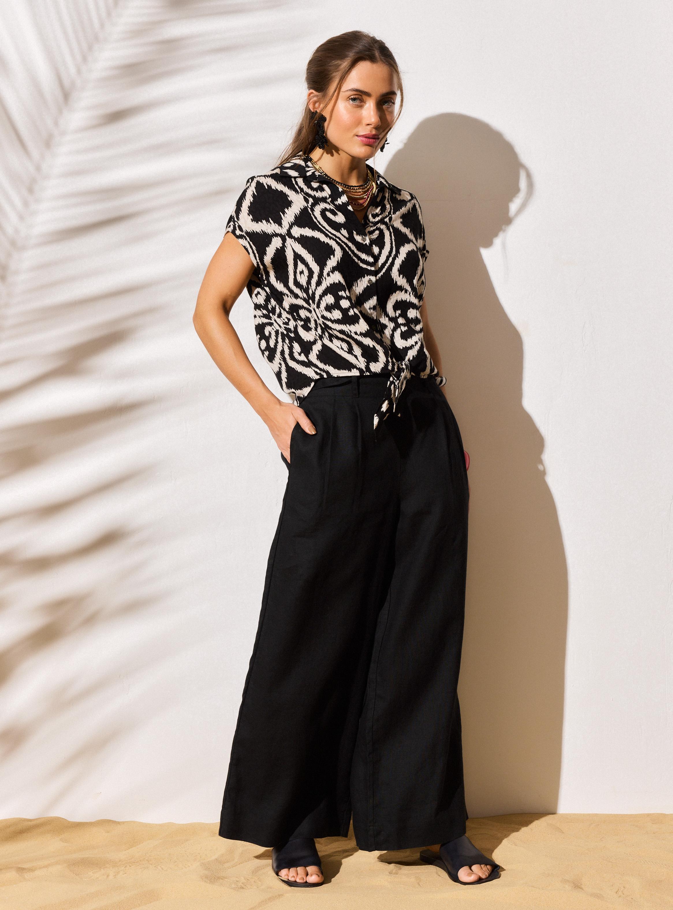 Blusa Estampada y Anudada en Delantero-4